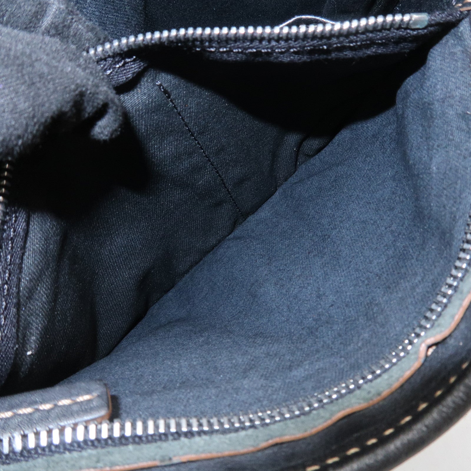 CELINE Macadam Logo Canvas Leather Shoulder Bag Crossbody Bag Black