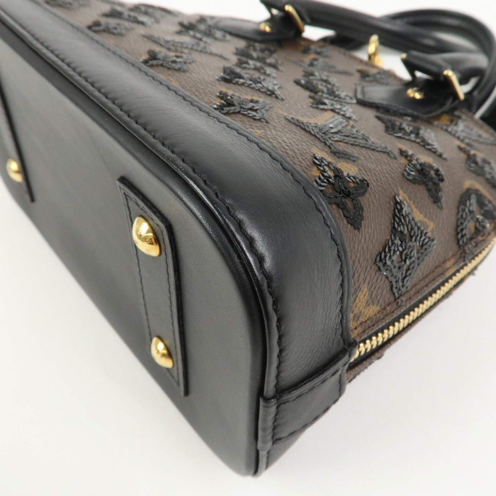 Louis Vuitton Monogram Eclips Canvas Leather Alma BB HandBag M40418