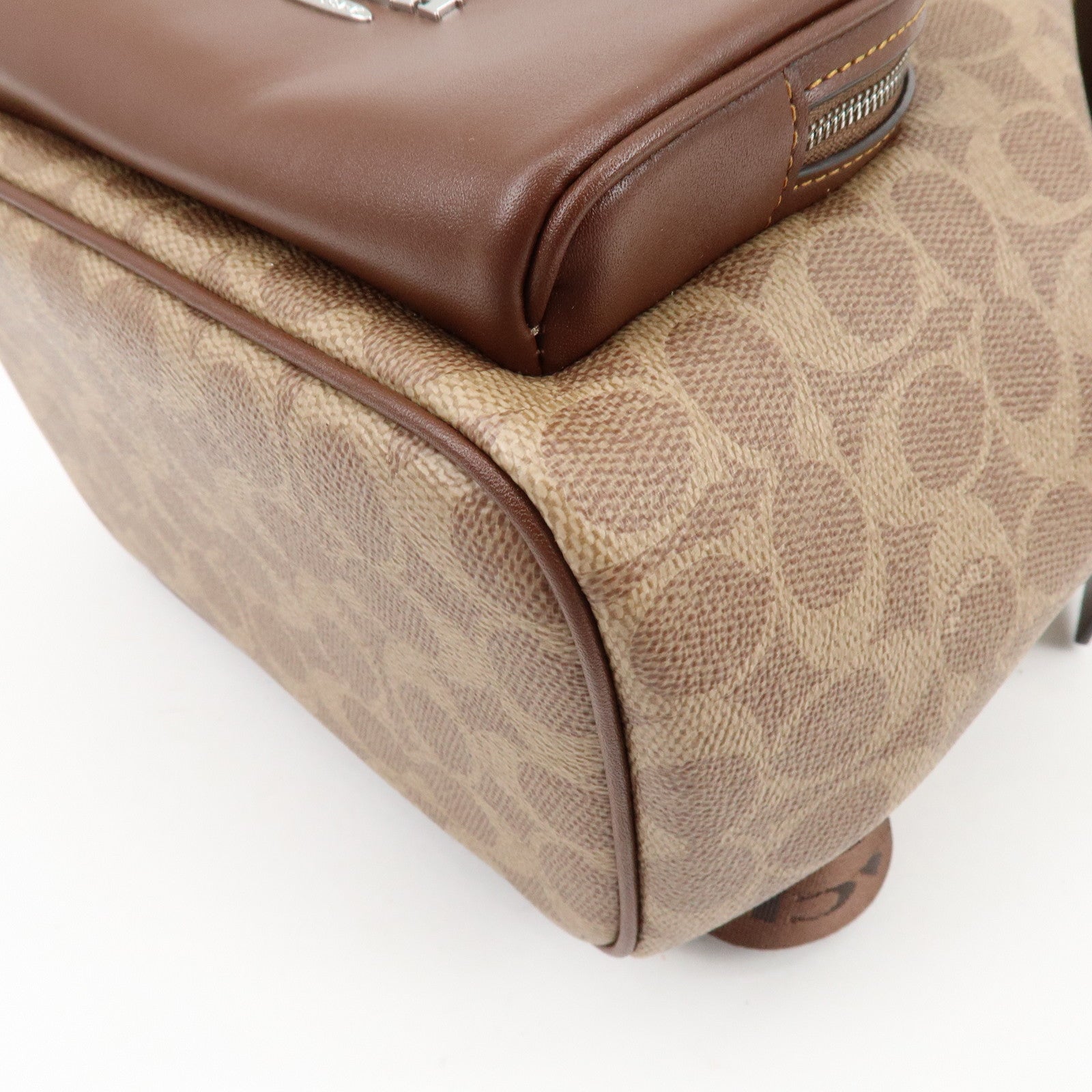 COACH Signature PVC Leather Backpack Rucksack Brown