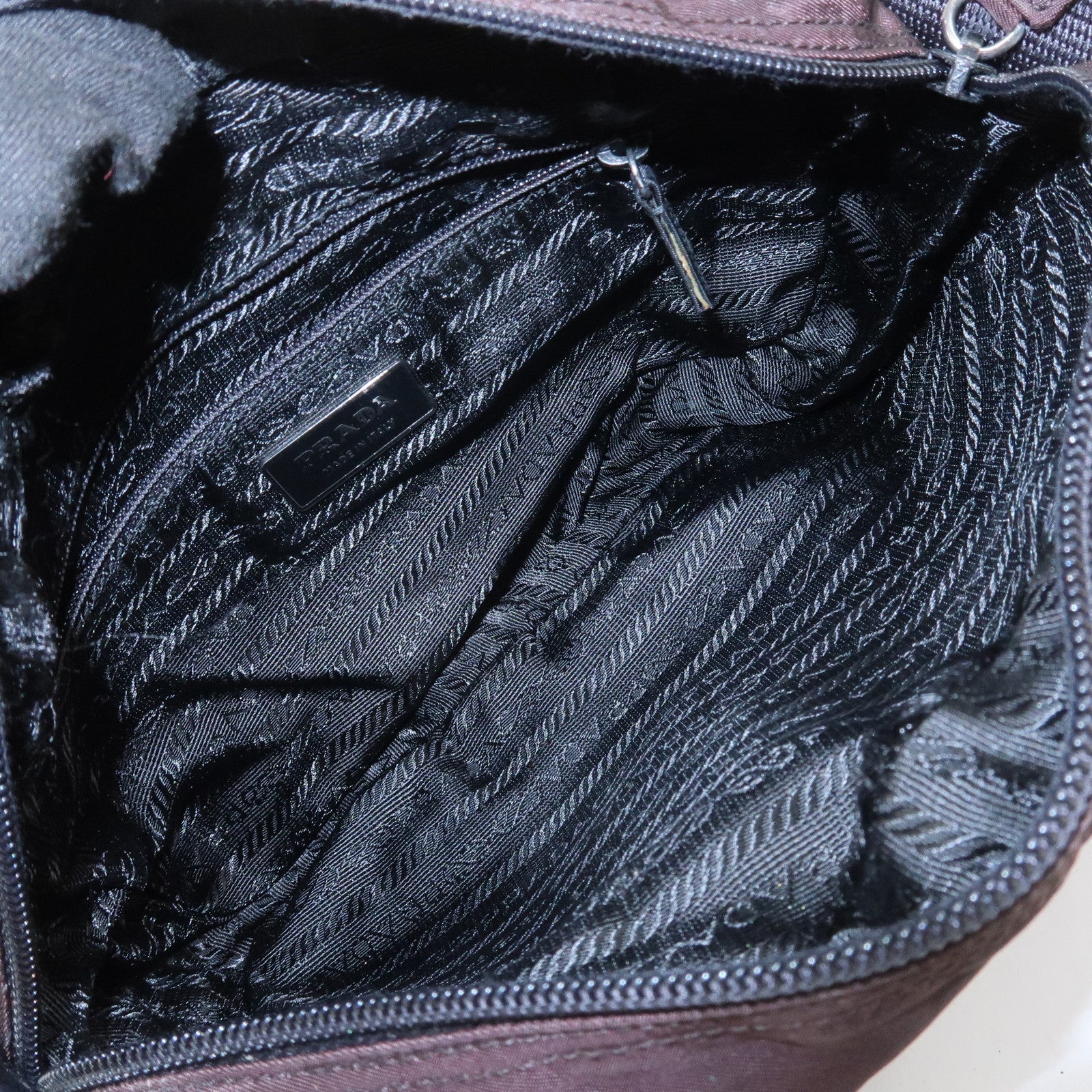 PRADA Triangle Logo Nylon Shoulder Crossbody Bag Brown BT0167