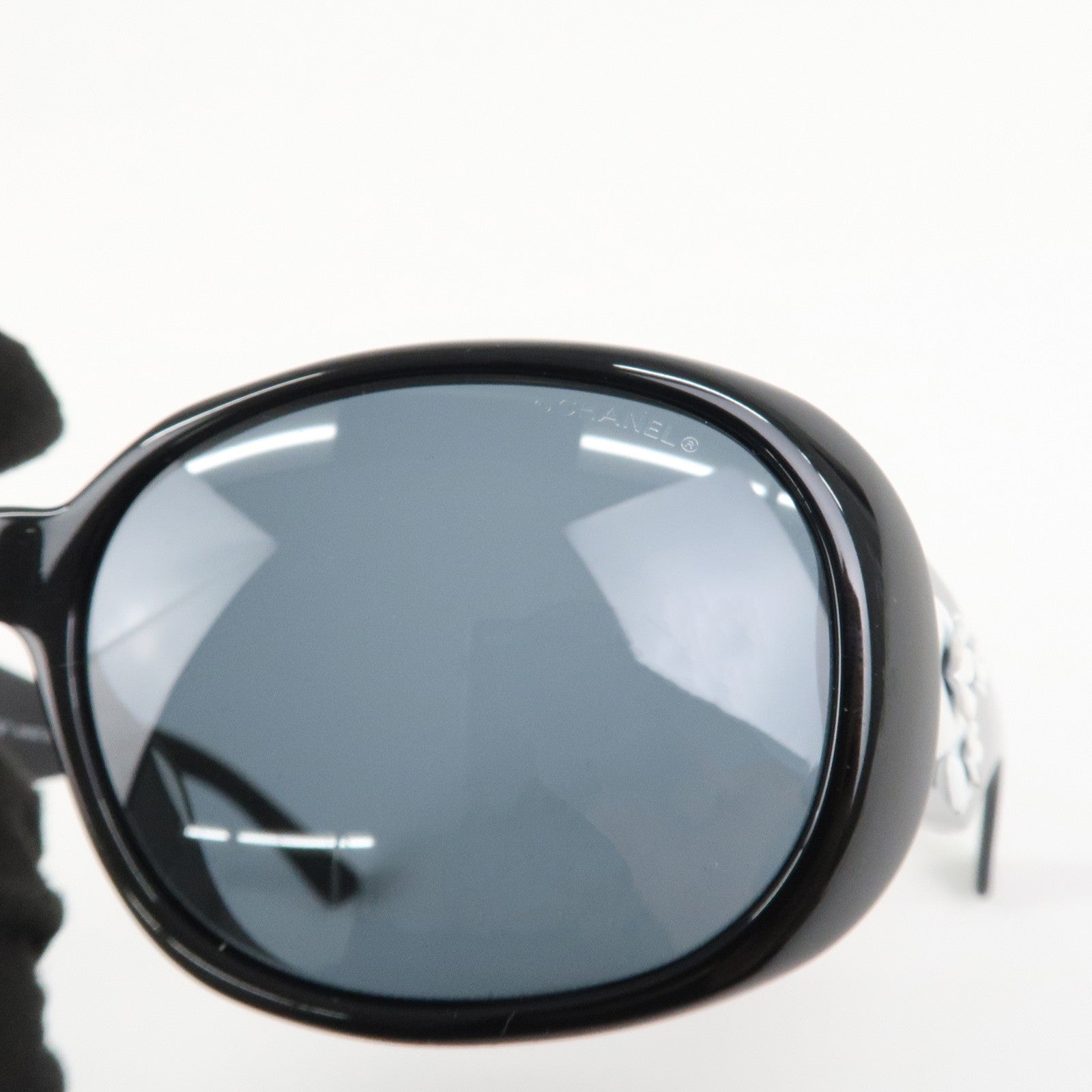CHANEL Camelia COCO Mark Sunglasses c.501/87 56□16 130 3N Black 5113-A