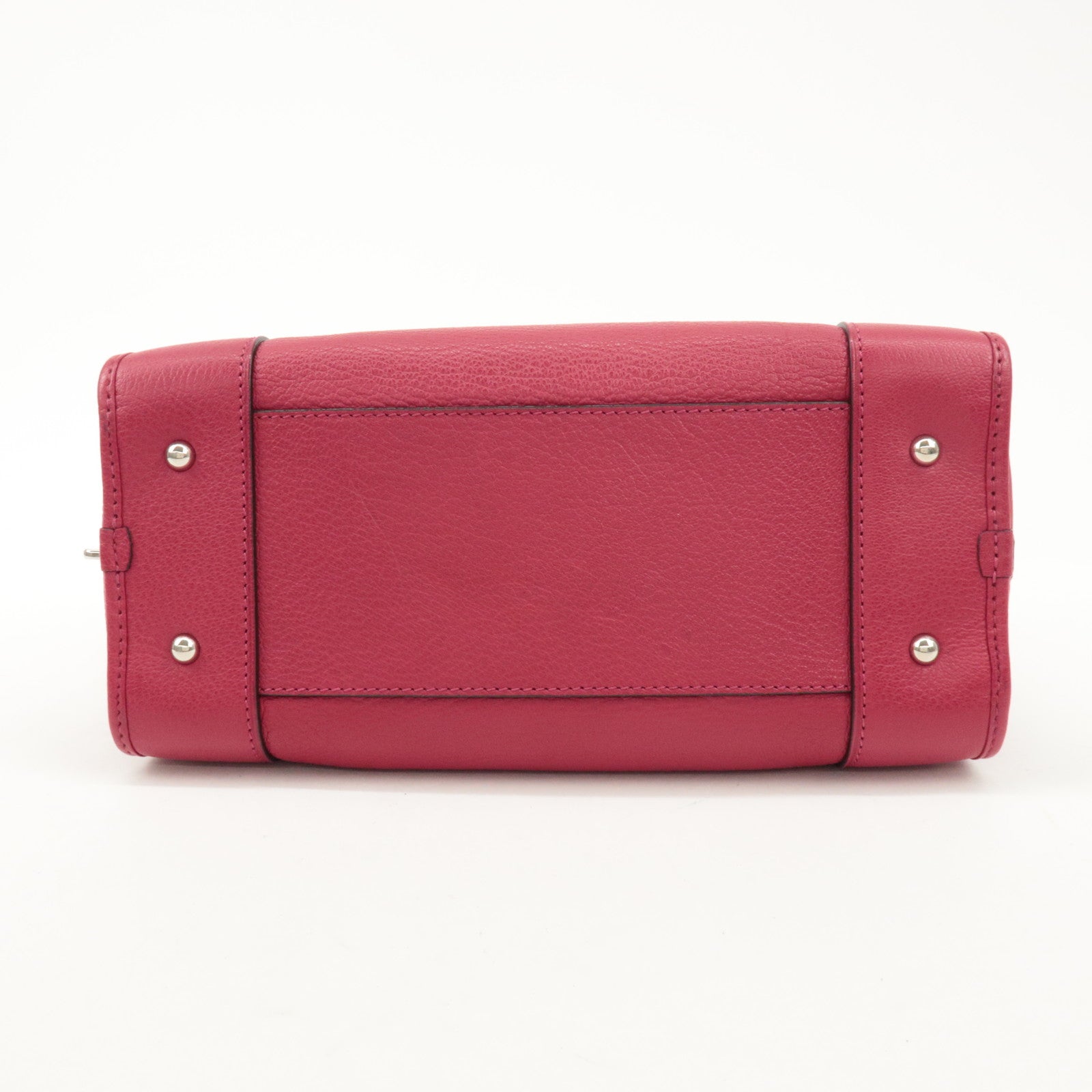 LOEWE Anagram Leather Amazona 28 Hand Bag Boston Bag Red Used