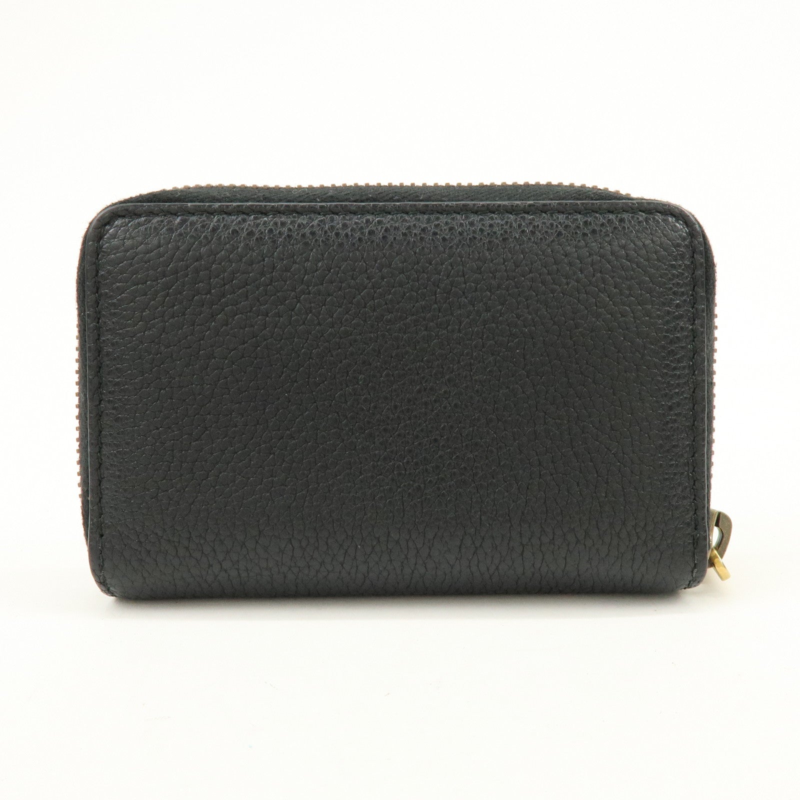GUCCI Sherry GG Marmont Leather Zippy Card Case Black 496319