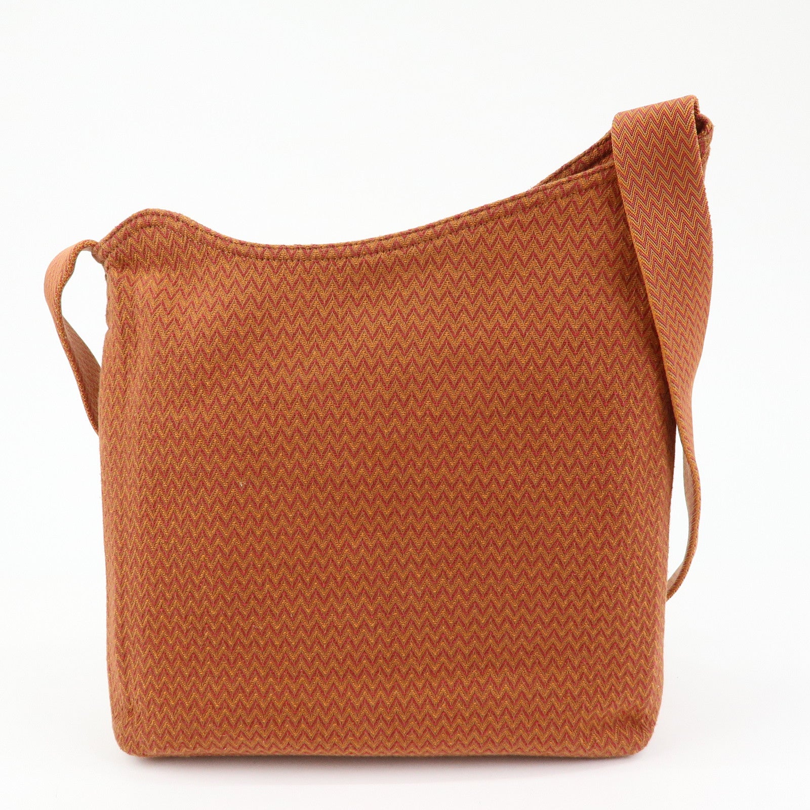 HERMES Sac de Pansage Canvas Shoulder Bag Crossbody Bag Orange