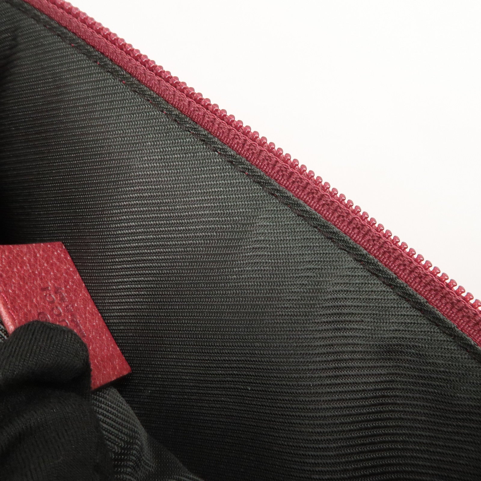 GUCCI Boat Bag GG Monogram Canvas Leather Hand Bag Pouch Pink 07198