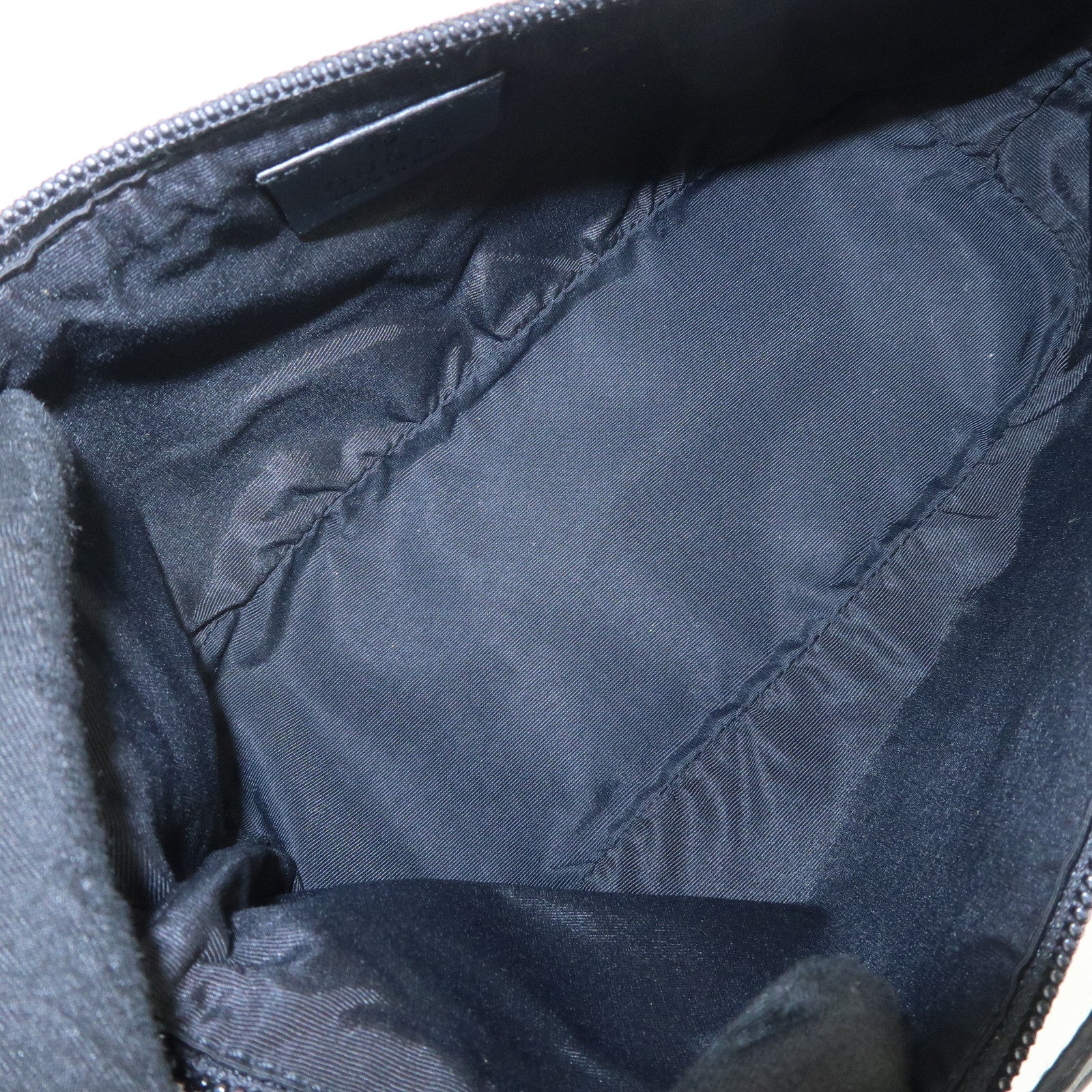 GUCCI Boat Bag GG Canvas Leather Accessory Poach Hand Bag 07198