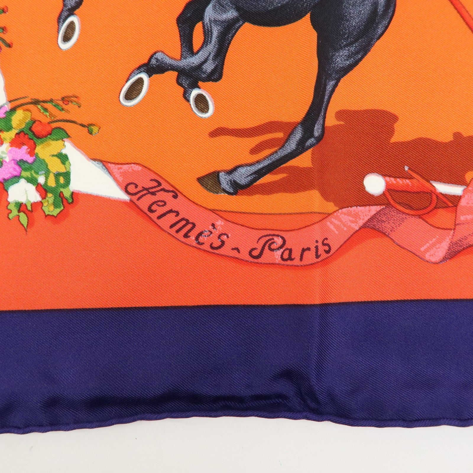 HERMES Carre 90 Silk 100% Scarf Plaza de Toros Bullring Red Navy