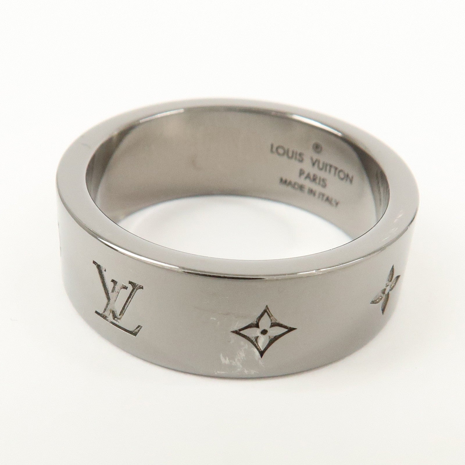 Louis Vuitton Instinct Set of 2 Rings Size L Silver Grey M00514