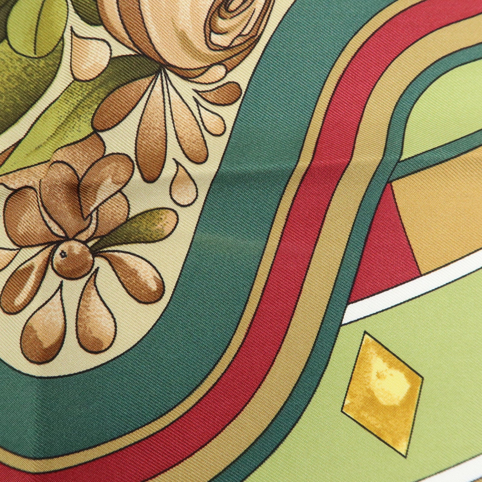 HERMES Carre90 Silk100% Scarf Parmi les fleurs je compte les heures