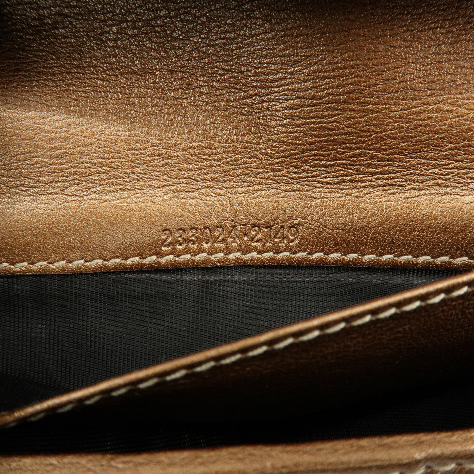 GUCCI Interlocking G GG Canvas Leather Long Wallet Light Brown