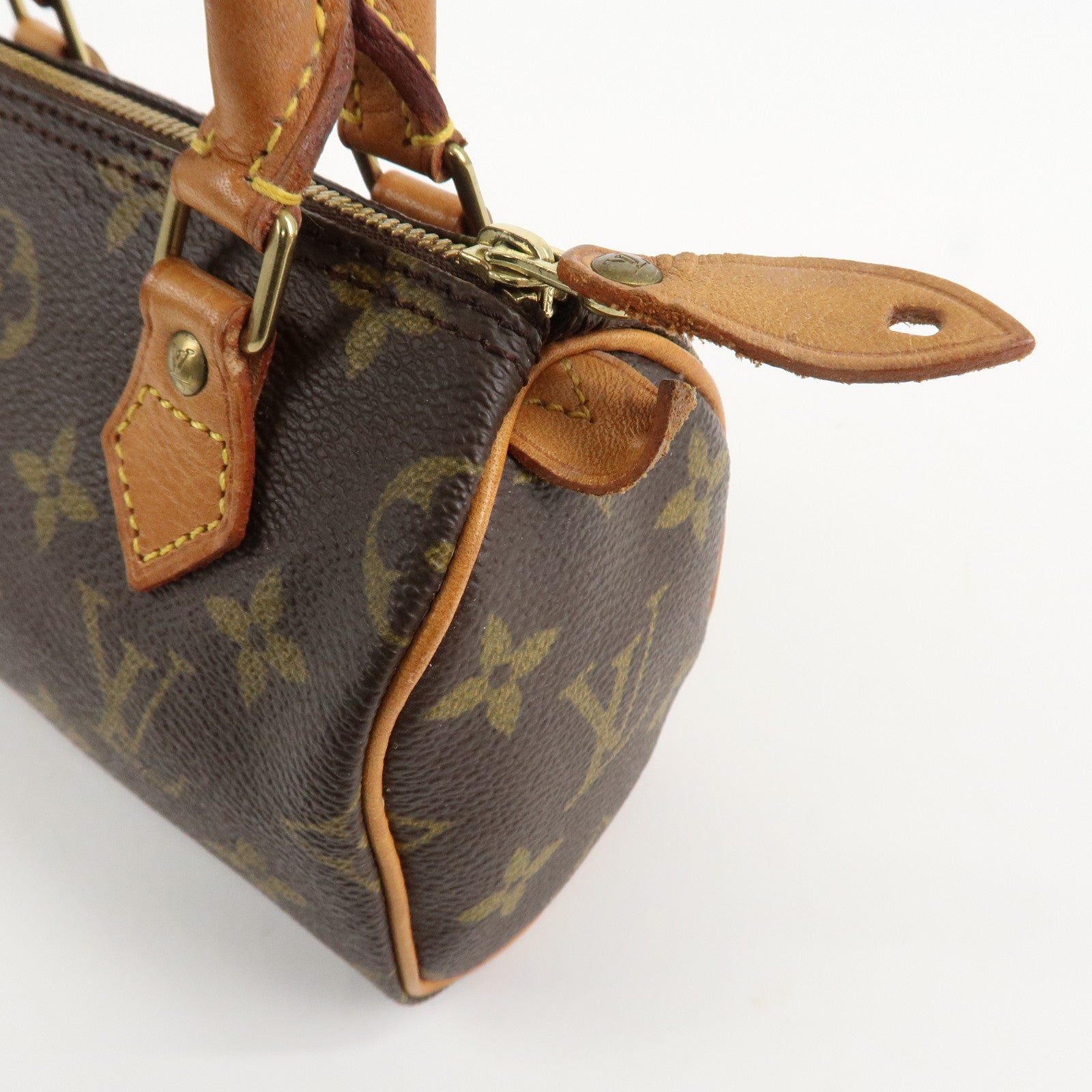 Louis Vuitton Monogram Canvas Mini Speedy Hand Bag Brown M41534 Used