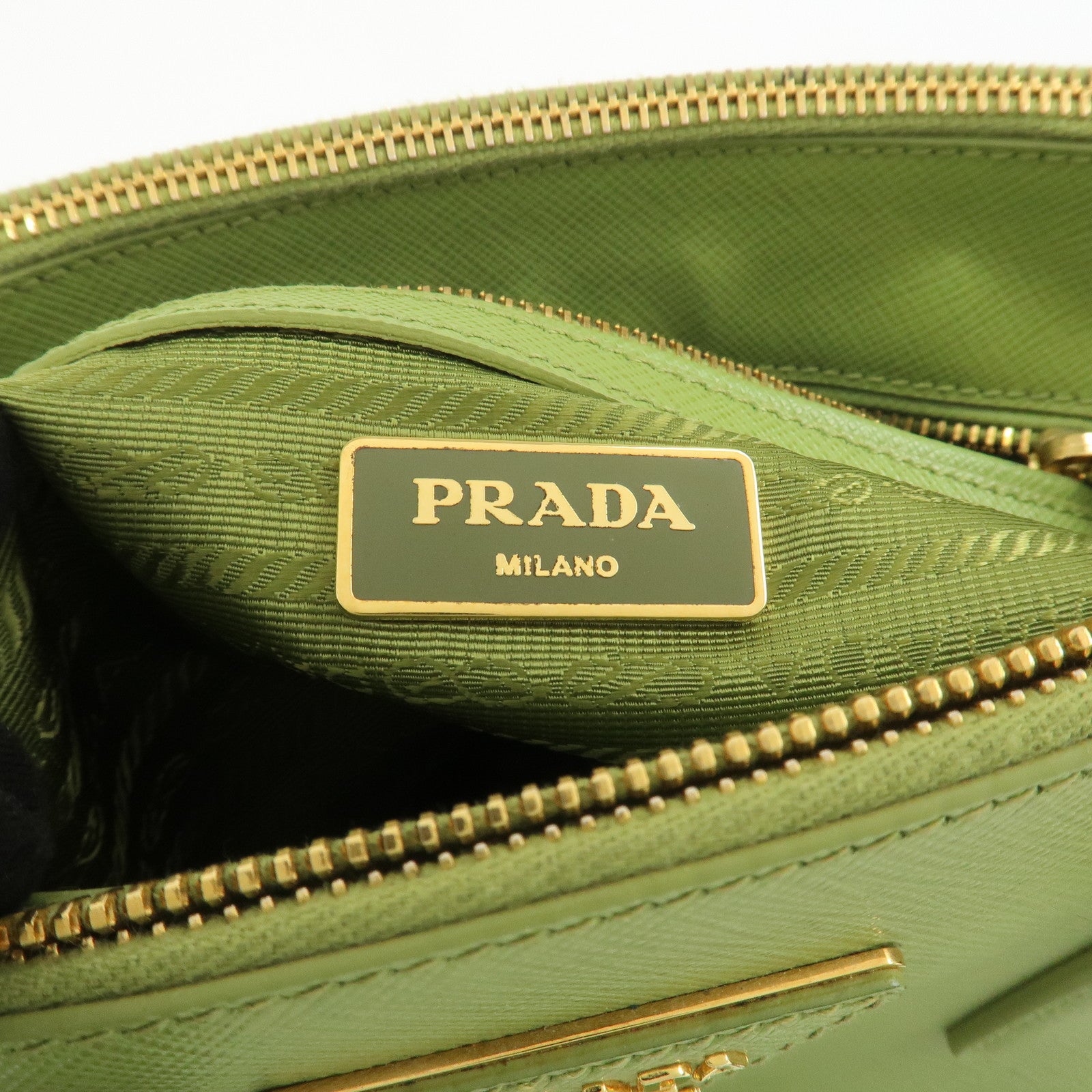 PRADA Galleria 2WAY Bag Hand Bag Shoulder Bag Light Green BN2316