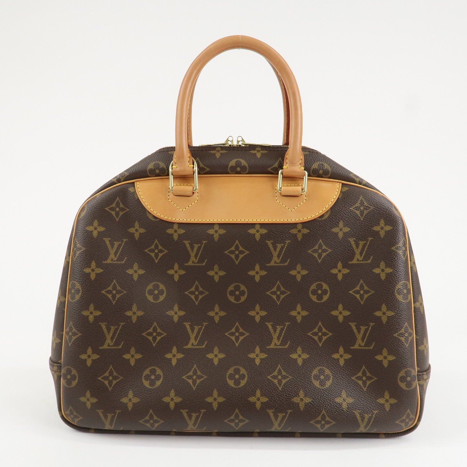 Louis Vuitton Monogram Deauville Hand Bag Brown M47270 Used