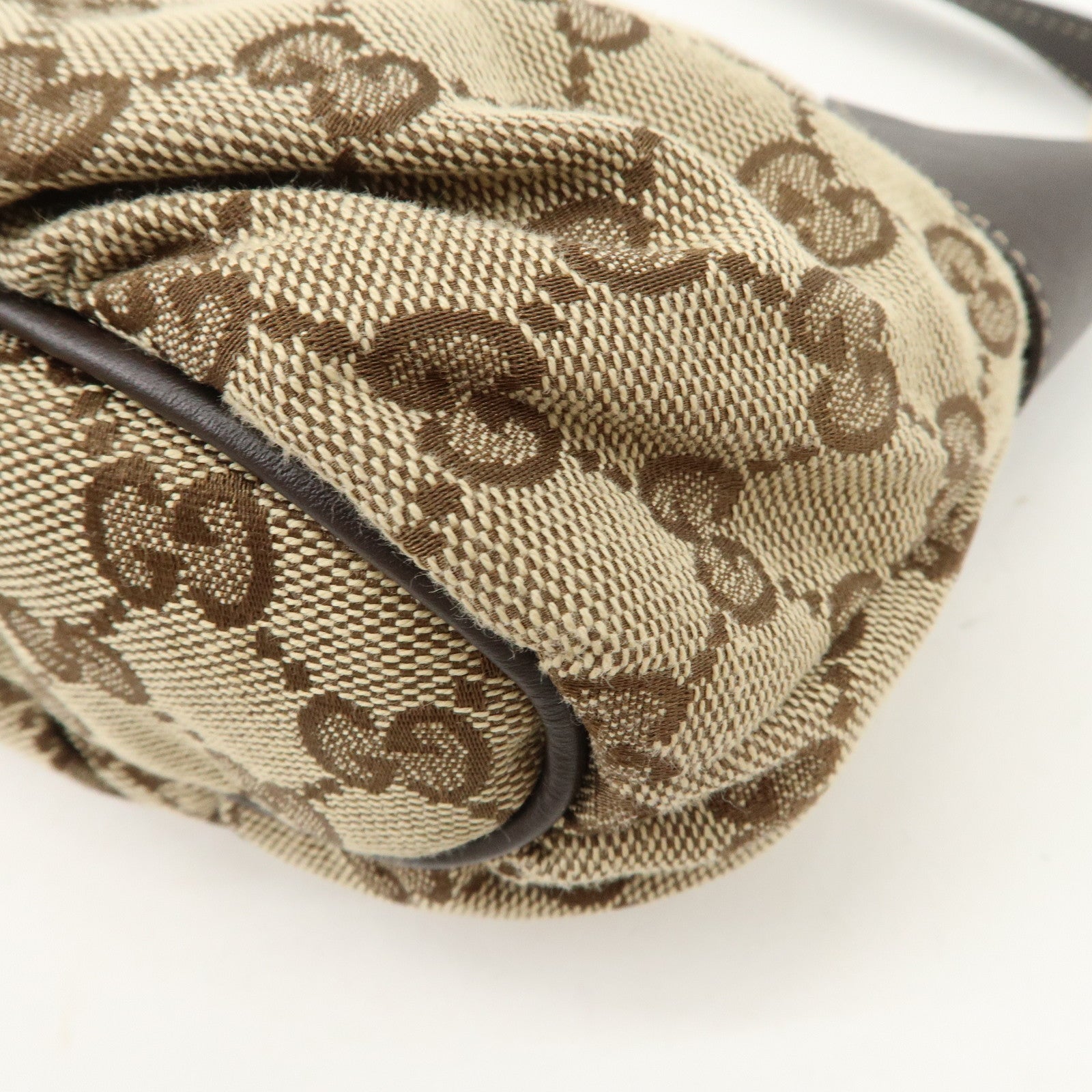 GUCCI Sherry GG Canvas Leather Shoulder Bag Beige Brown 224093 Used