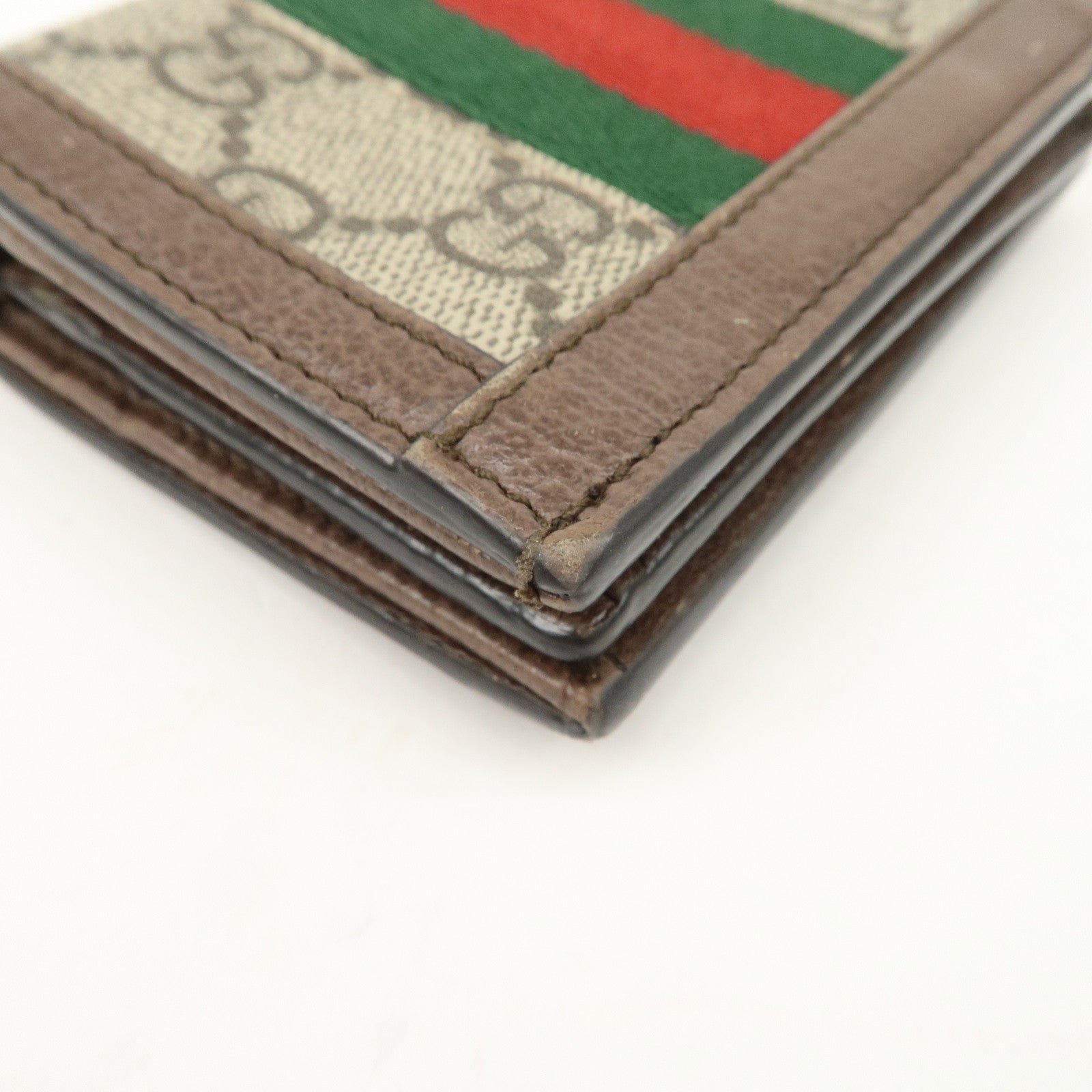 GUCCI Ophidia GG Supreme Leather Bi-Fold Wallet Beige 523155