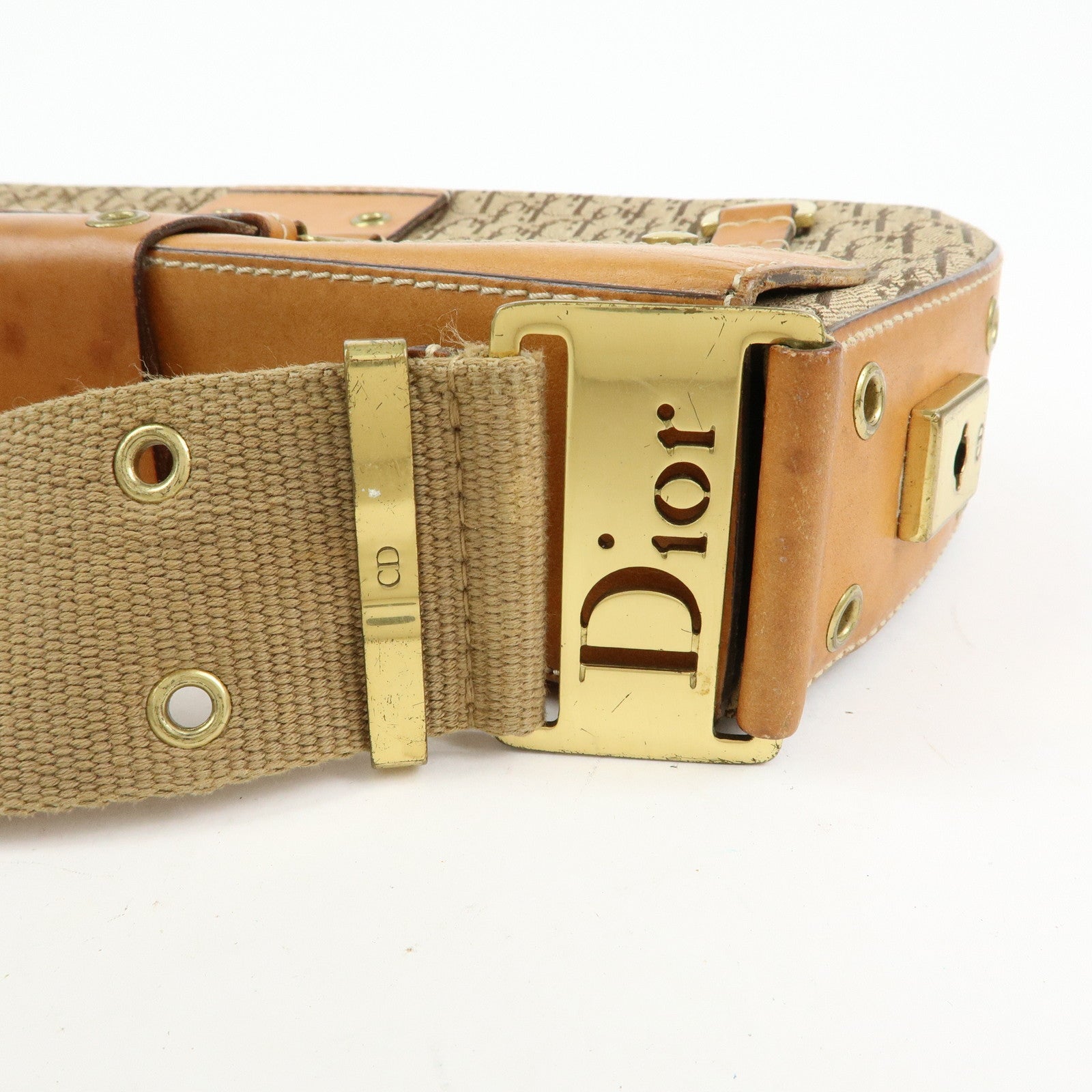 Christian Dior Trotter Street Chic Canvas Leather Shoulder Bag