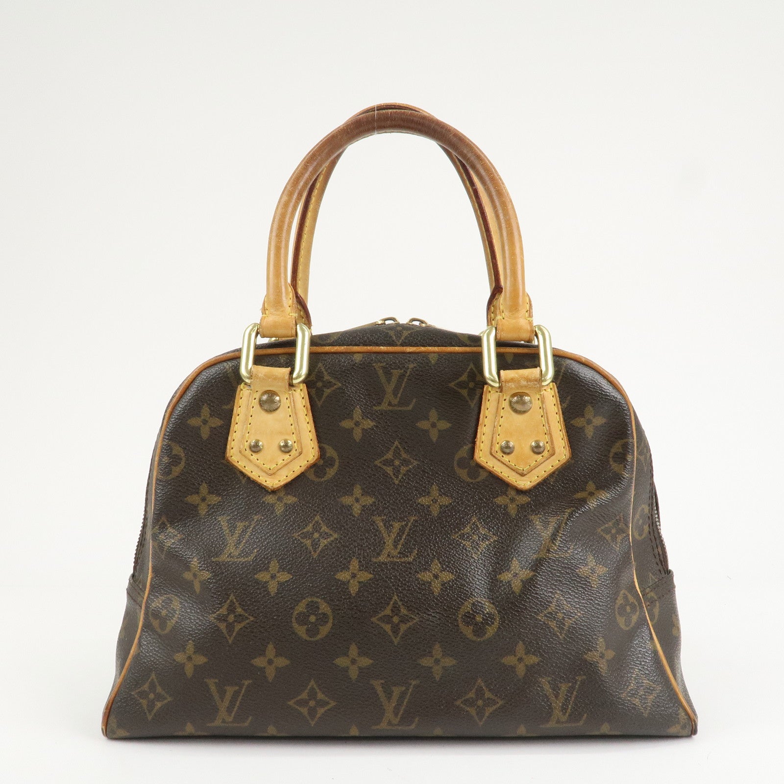 Louis Vuitton Monogram Manhattan PM Hand Bag Brown M40026 Used
