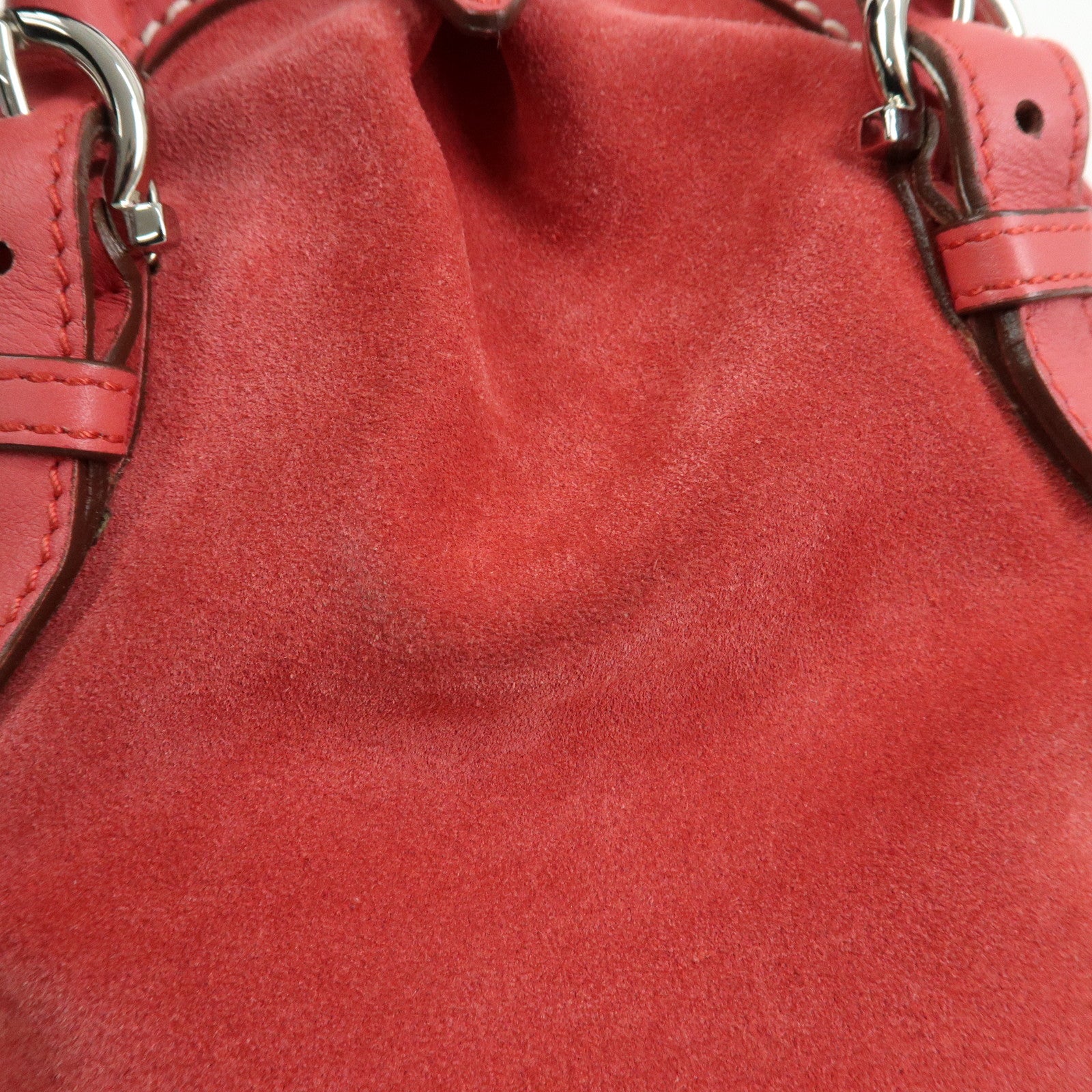Ferragamo Gancini Suede Leather Small Hand Bag Pink
