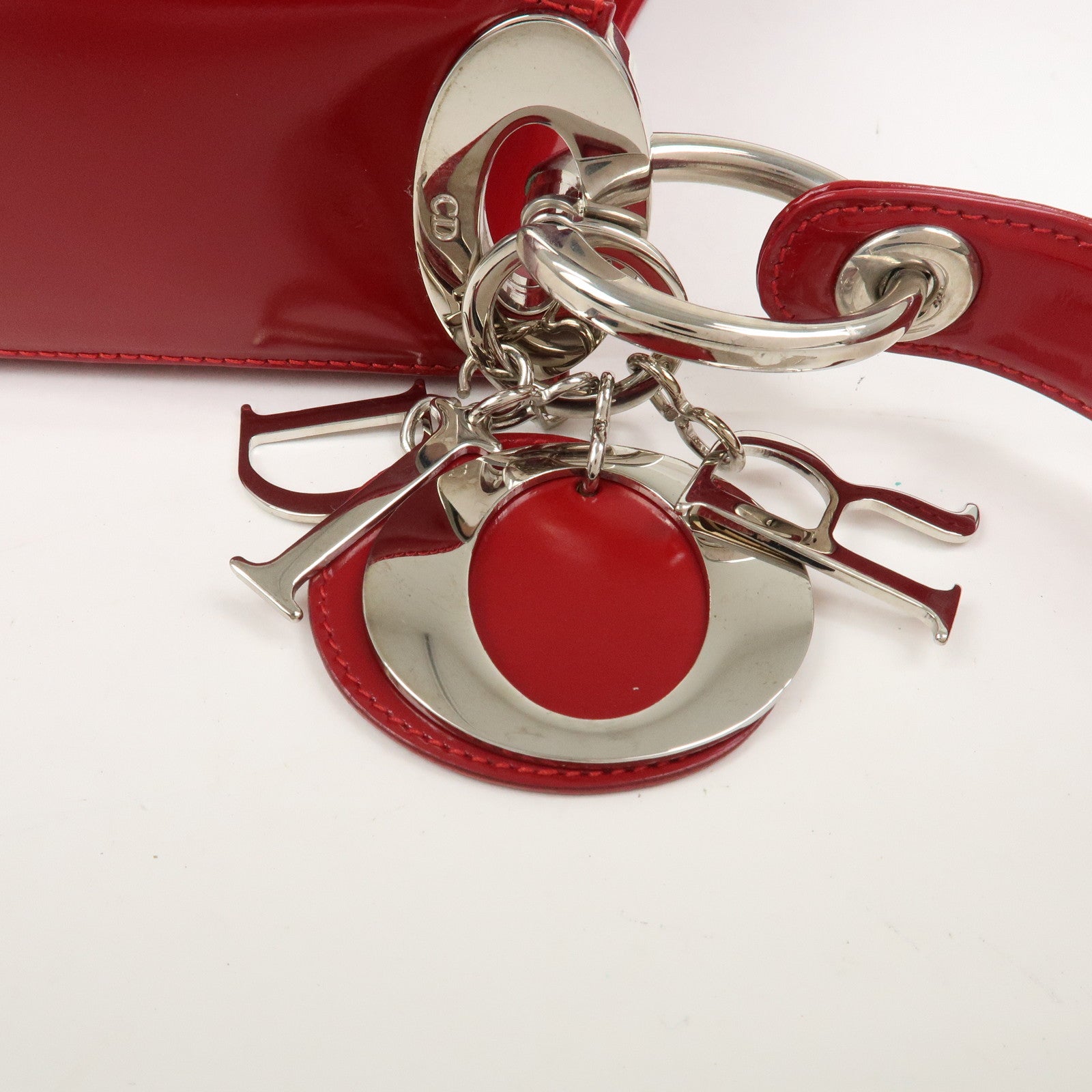 Christian Dior Cannage Patent Leather One Shoulder Bag Red