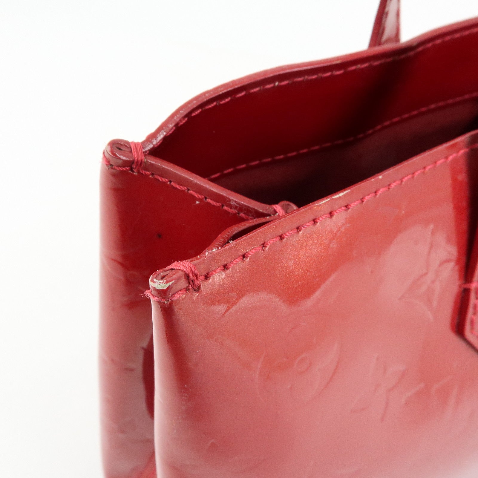 Louis Vuitton Monogram Vernis Wilshire PM Hand Bag Red M93642