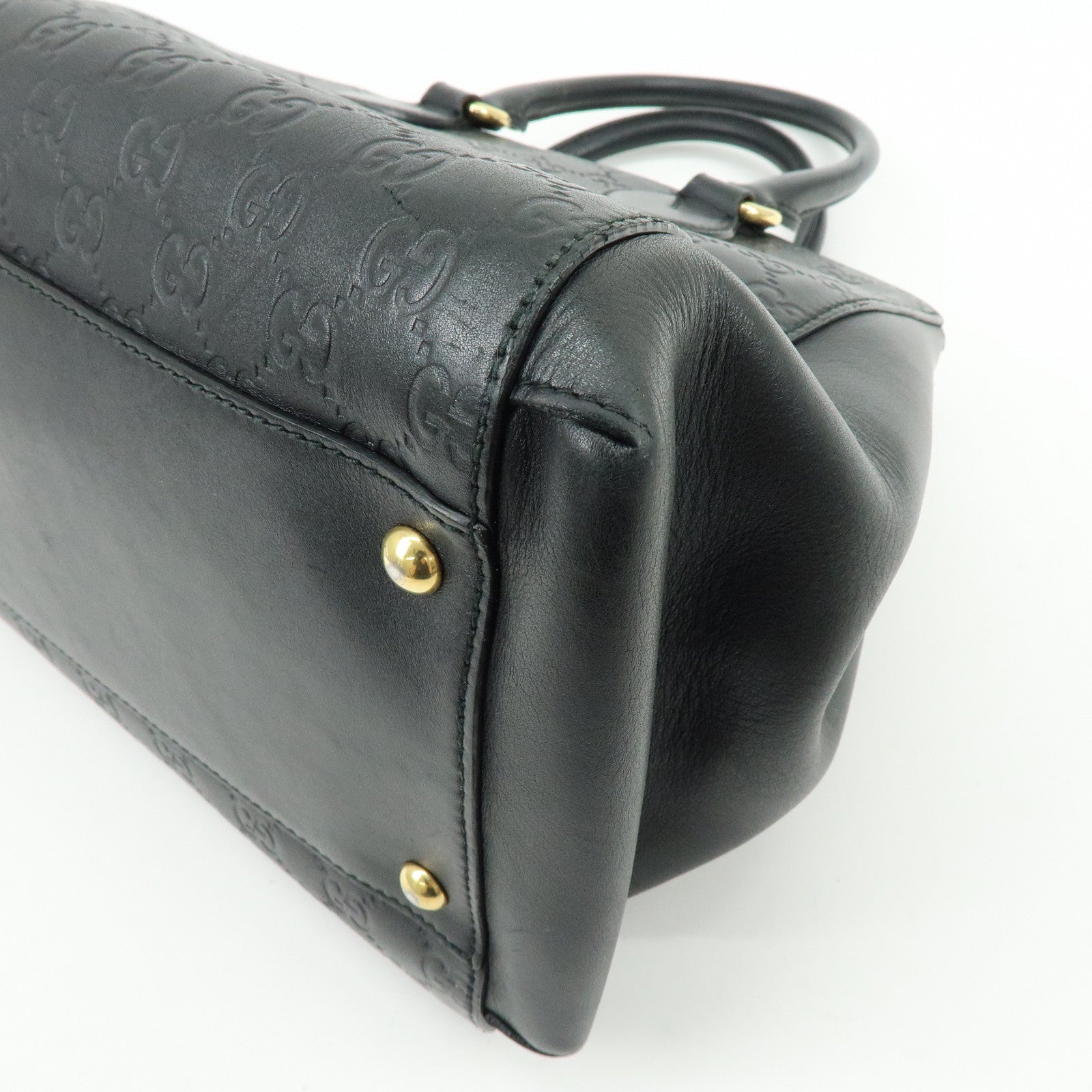 GUCCI Guccissima Leather 2Way Bag Hand Shoulder Bag Black 453704