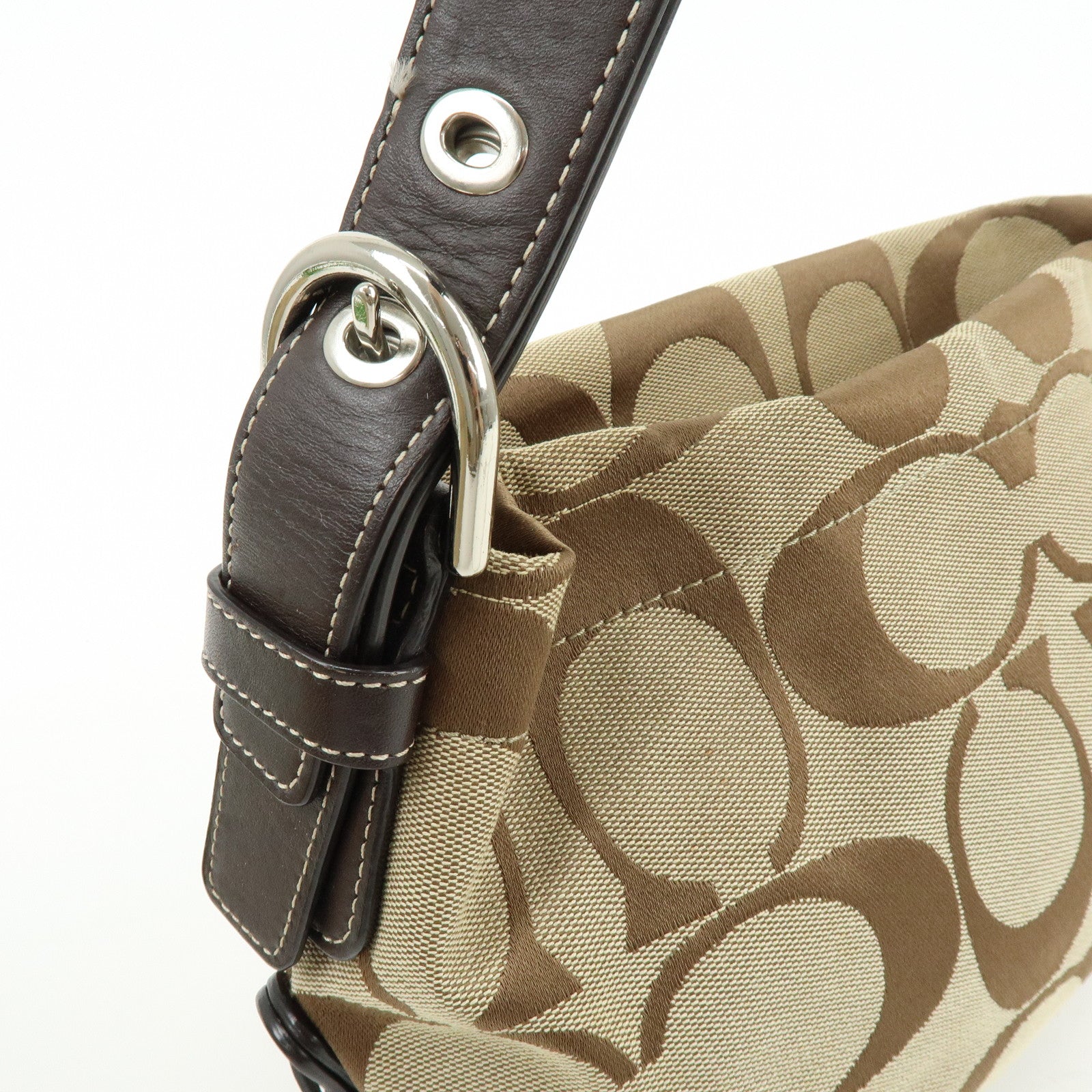 COACH Set of 2 Signature Poppy Canvas Patent Leather Shoulder Bag