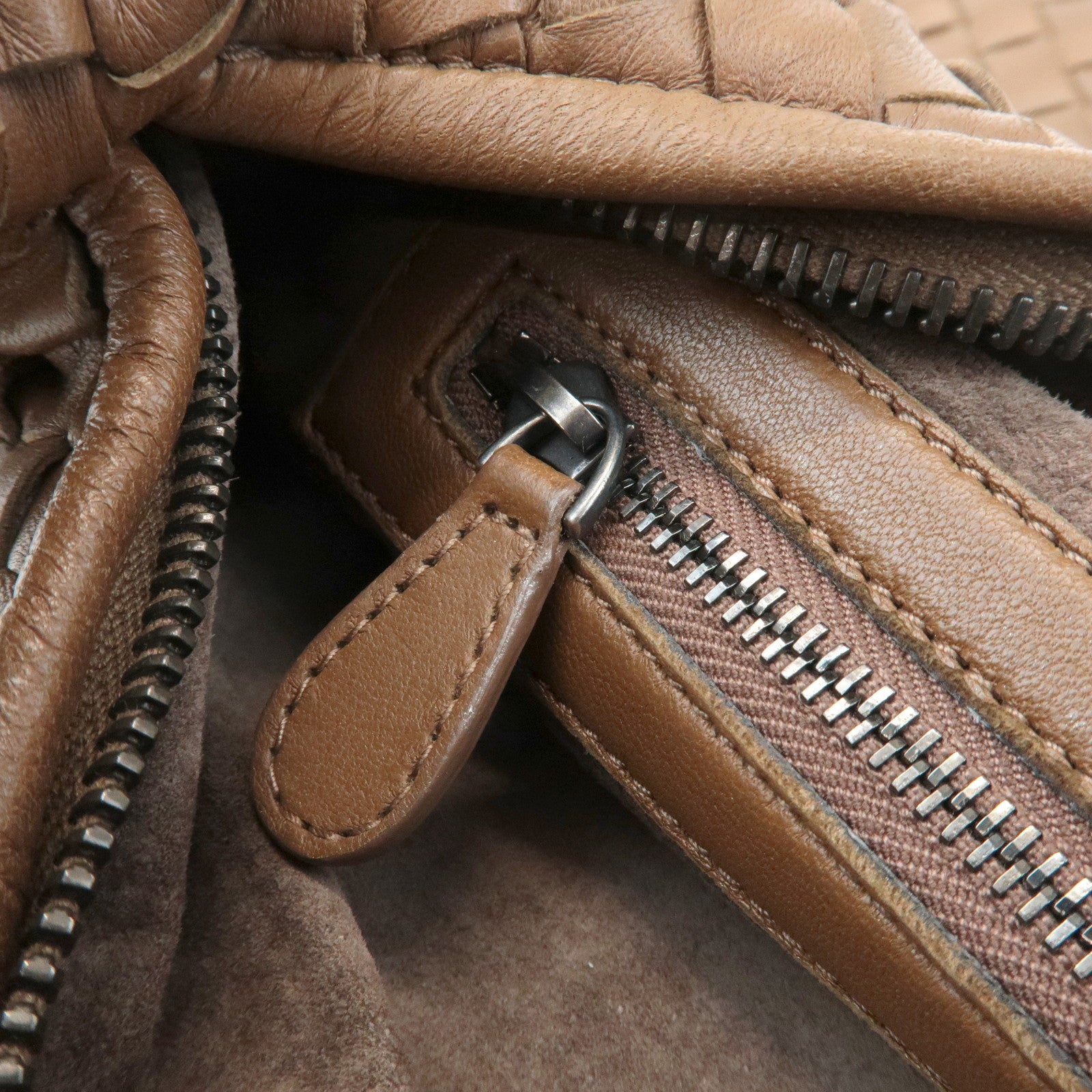 BOTTEGA VENETA Hobo Intrecciato Leather Shoulder Bag Brown 115653 Used