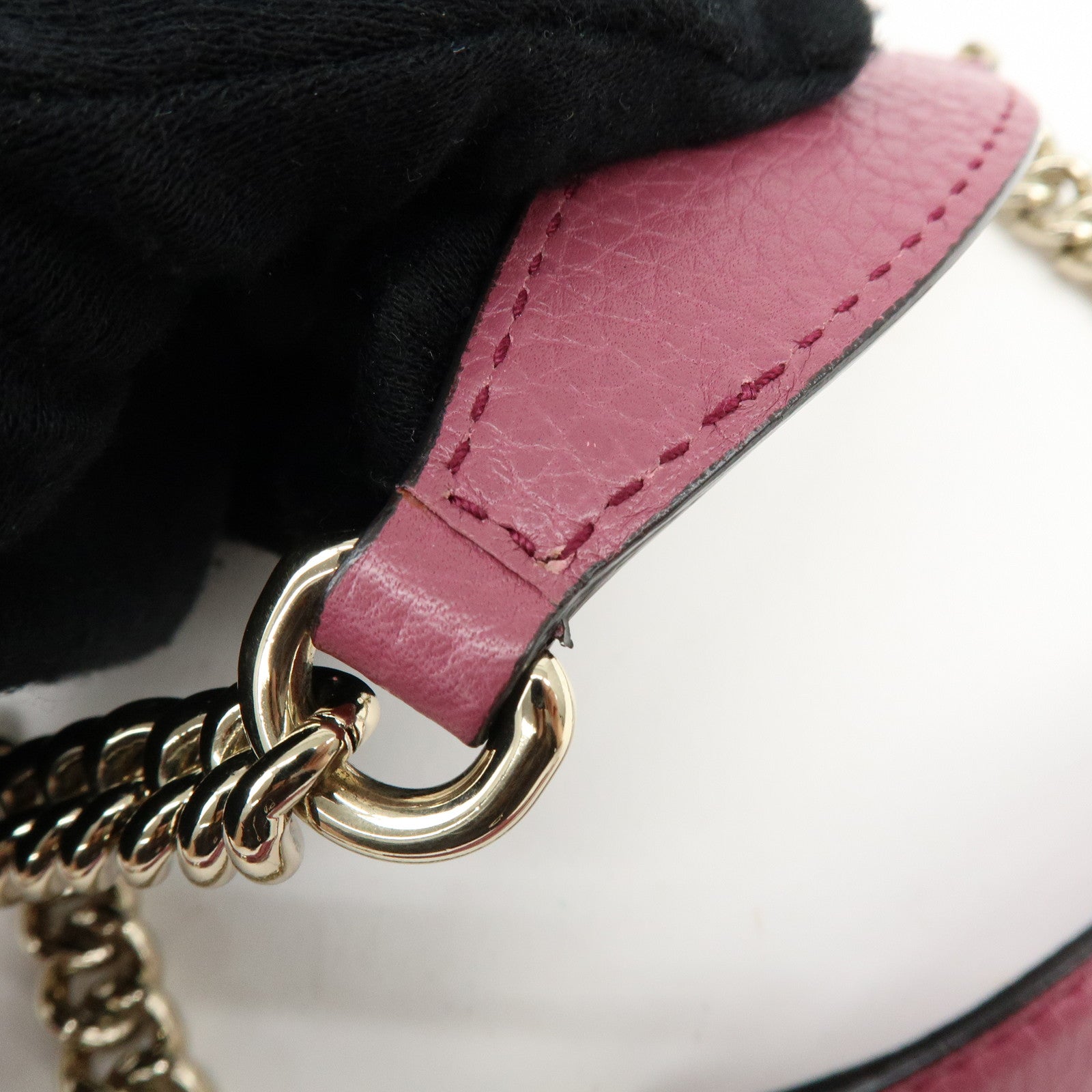 GUCCI SOHO Interlocking G Leather Chain Shoulder Bag Purple 308982