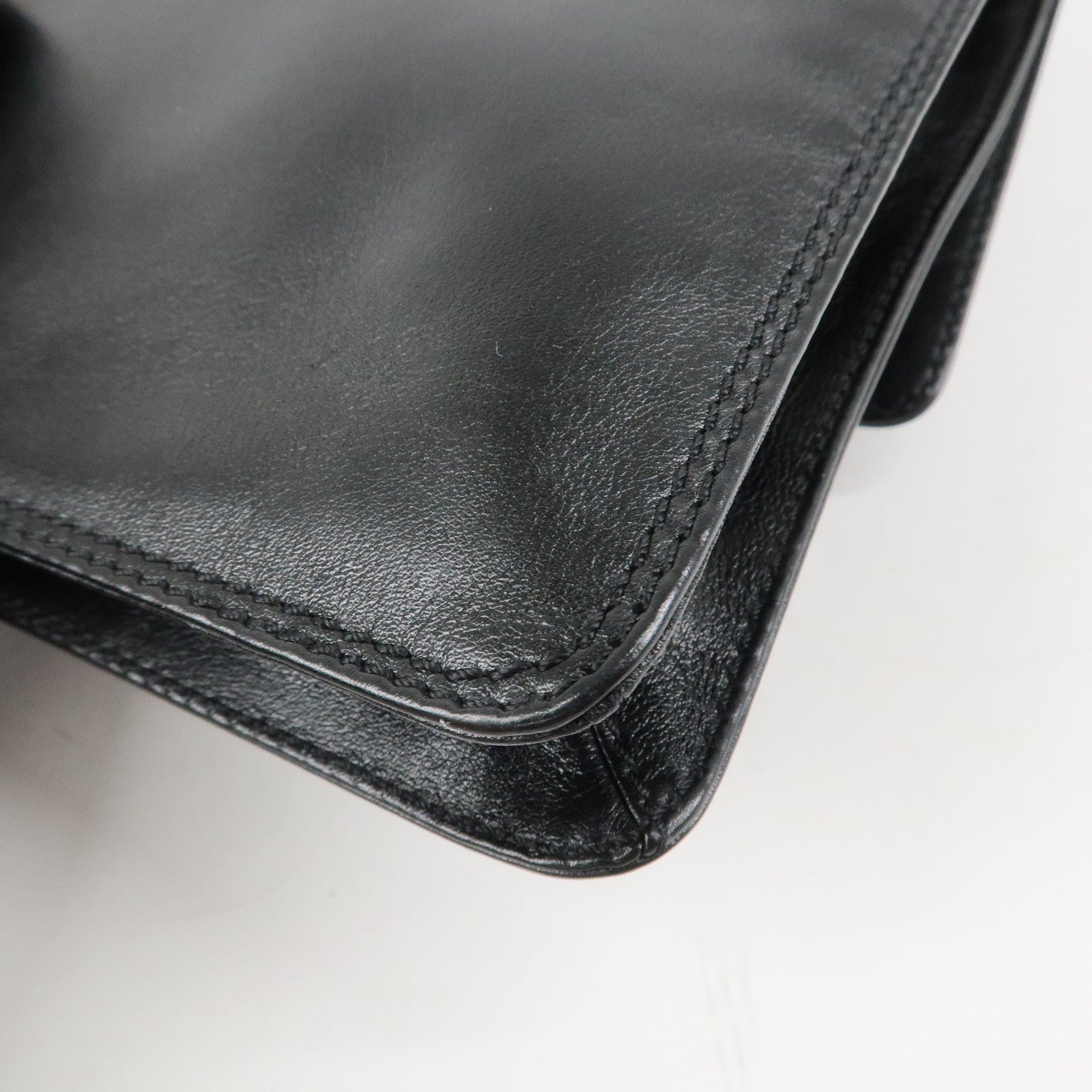 CHANEL COCO Mark Lamb Skin Shoulder Bag Crossbody Bag Black Used