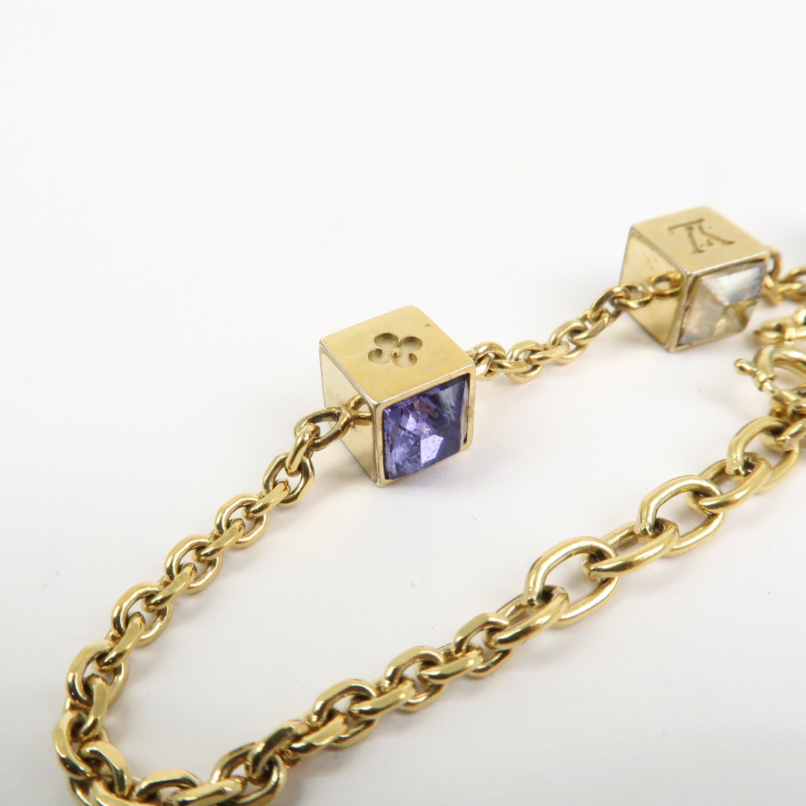 Louis Vuitton Collier Gamble Rhinestone Bracelet Gold M66060