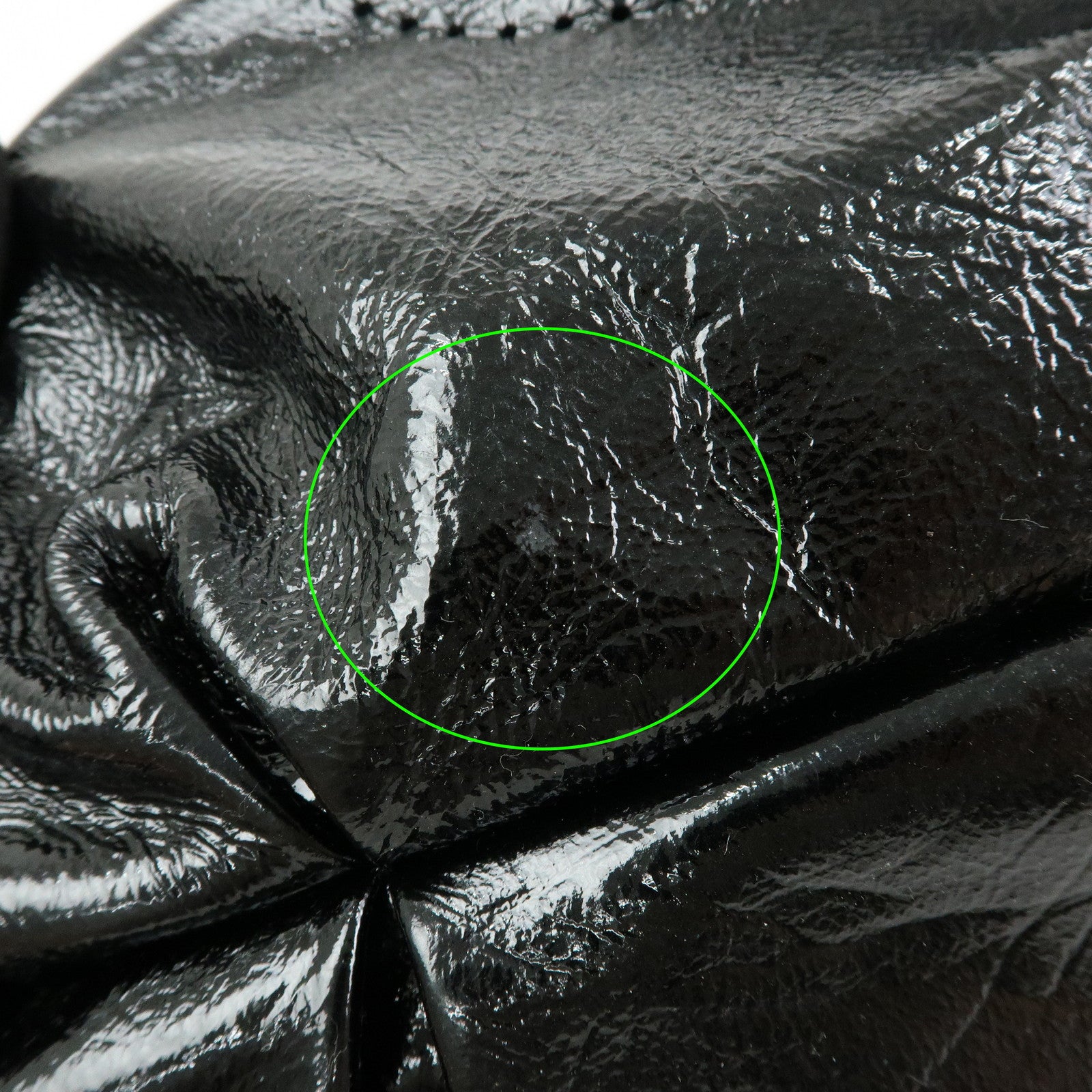 Ferragamo Gancini Patent Leather Hand Bag Shoulder Bag Black