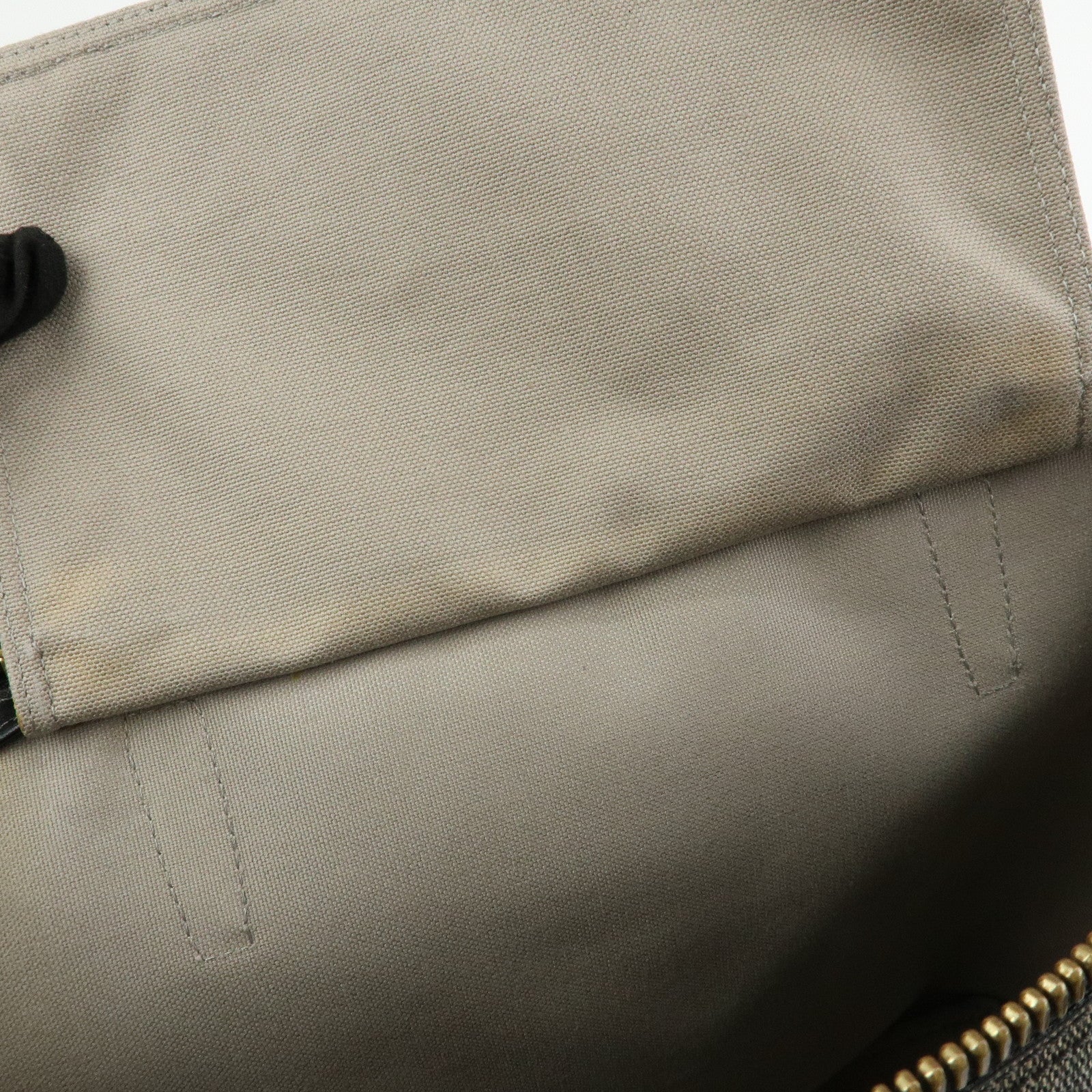 LOEWE Anagram PVC Canvas Leather Tote Bag Hand Bag Black