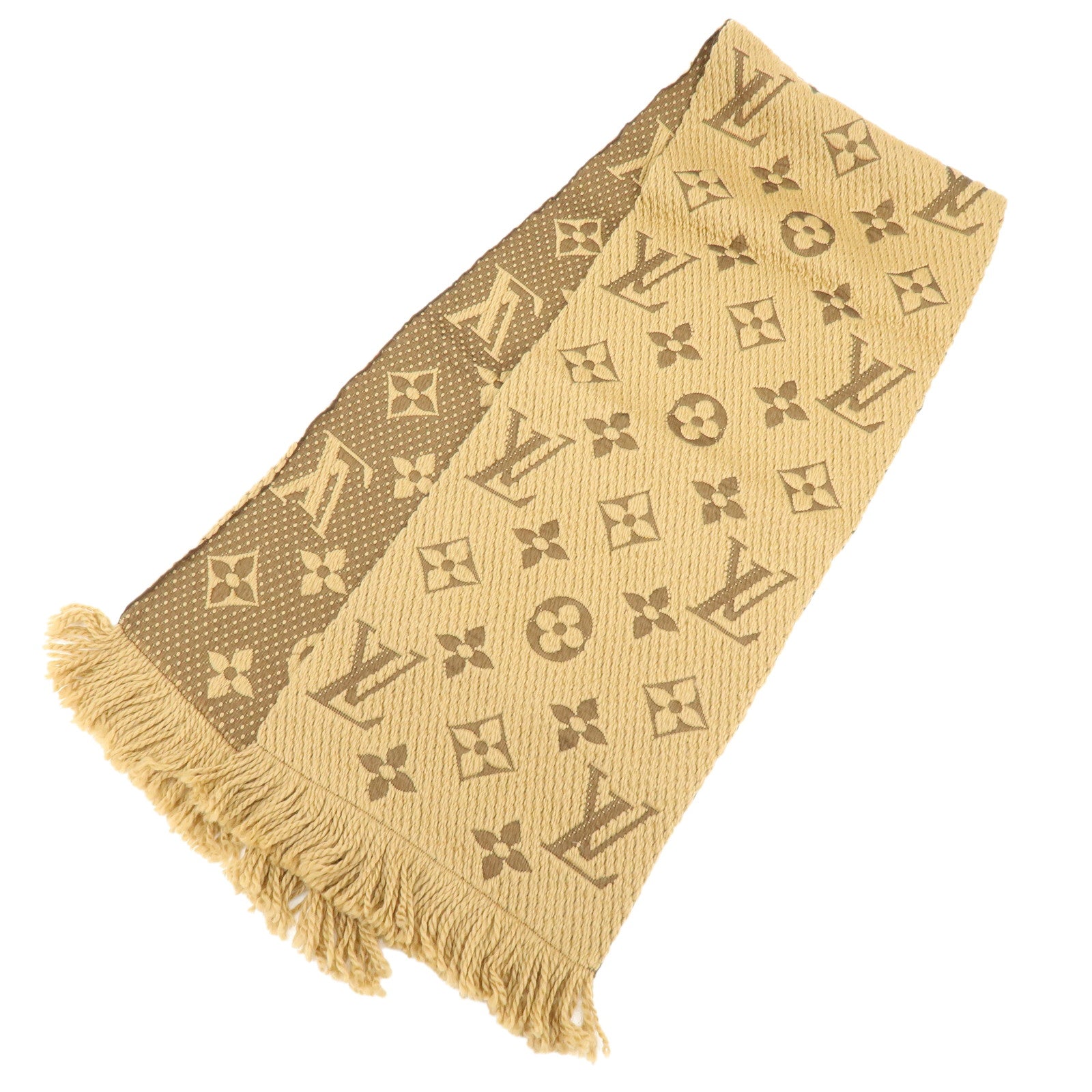 Louis Vuitton Echarpe Logomania Wool Silk Scarf Brown 413287