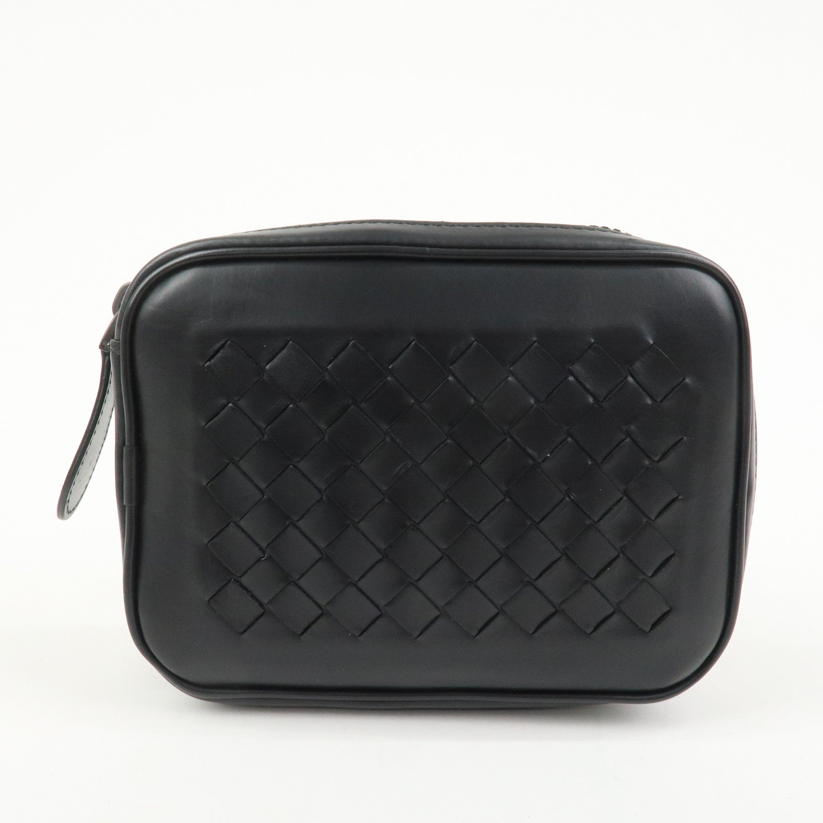 BOTTEGA VENETA Intrecciato Leather Foldable Tote Bag Nylon Black