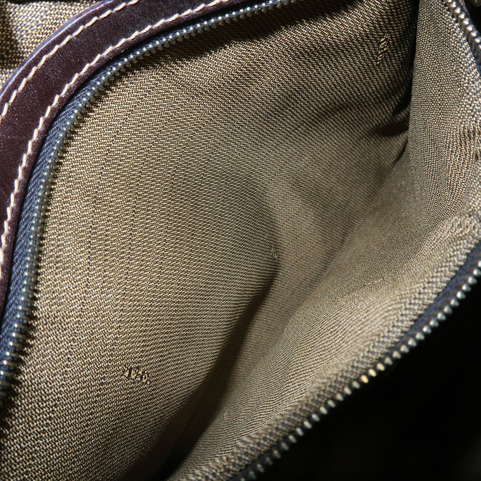 FENDI Zucca Canvas Leather Shoulder Bag Hand Bag Brown Black