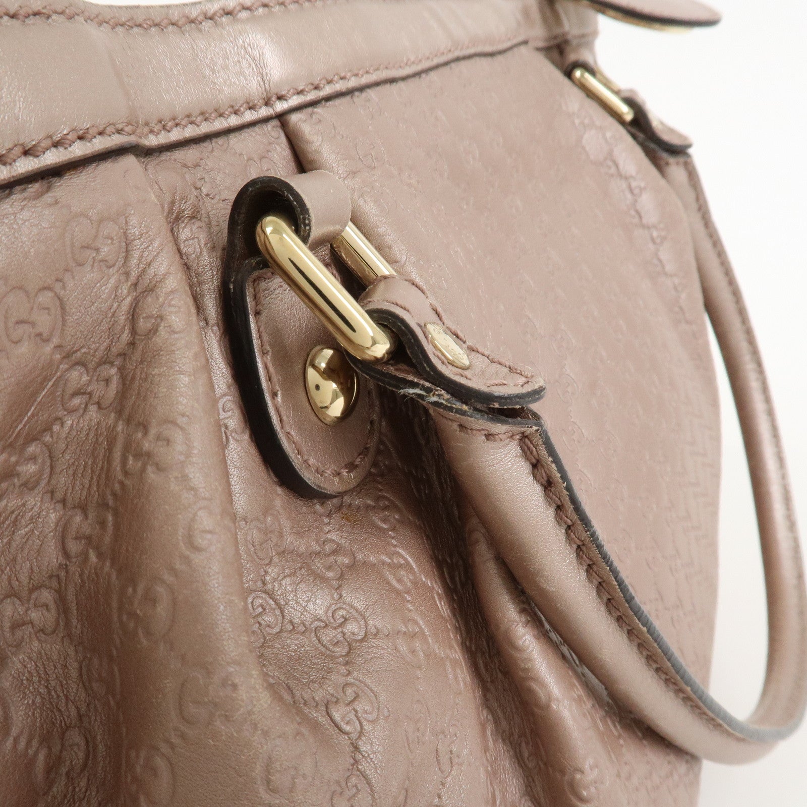 GUCCI Micro Guccissima Leather Shoulder Bag Metallic Pink 296835