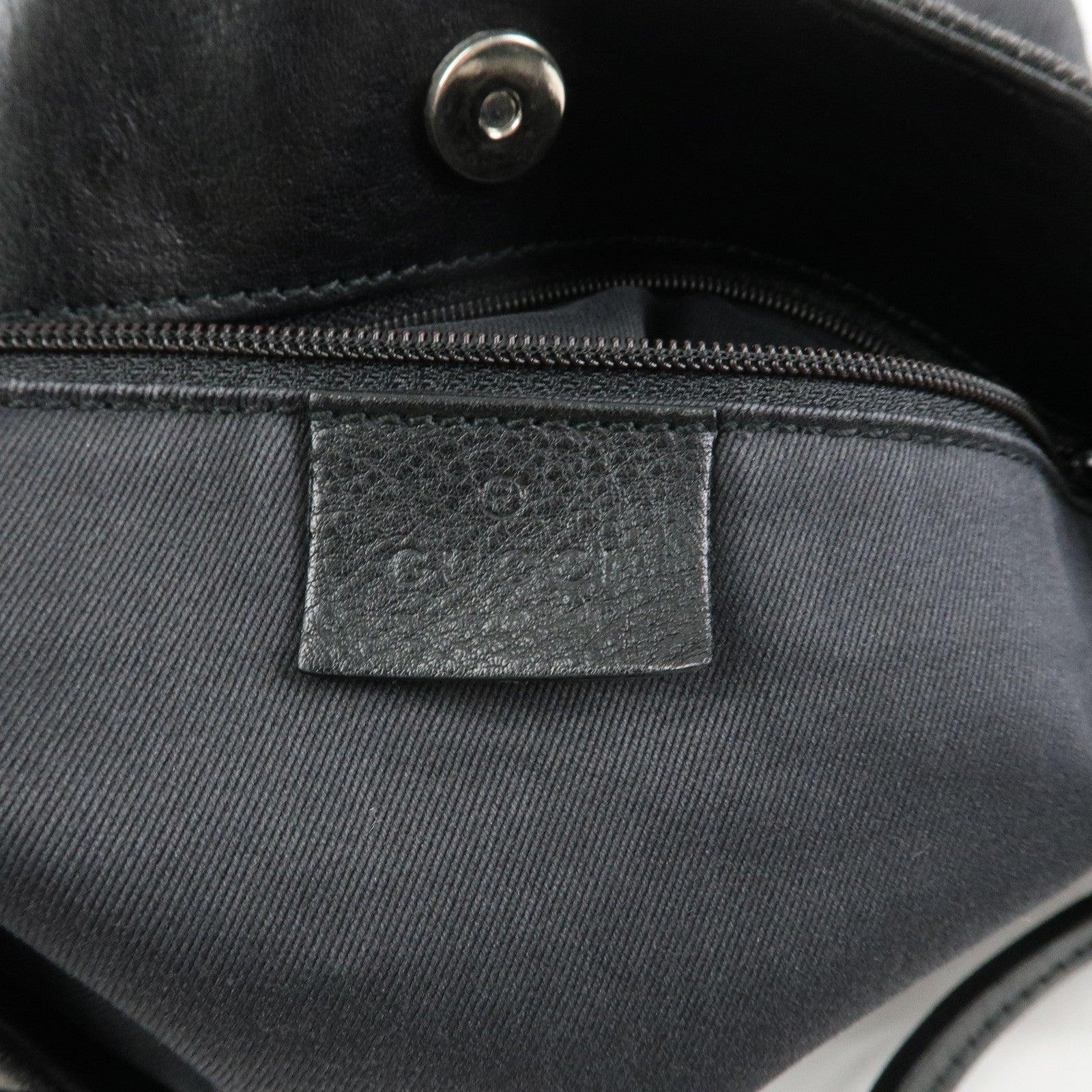 GUCCI Horsebit GG Canvas Leather Shoulder Bag Black 101975