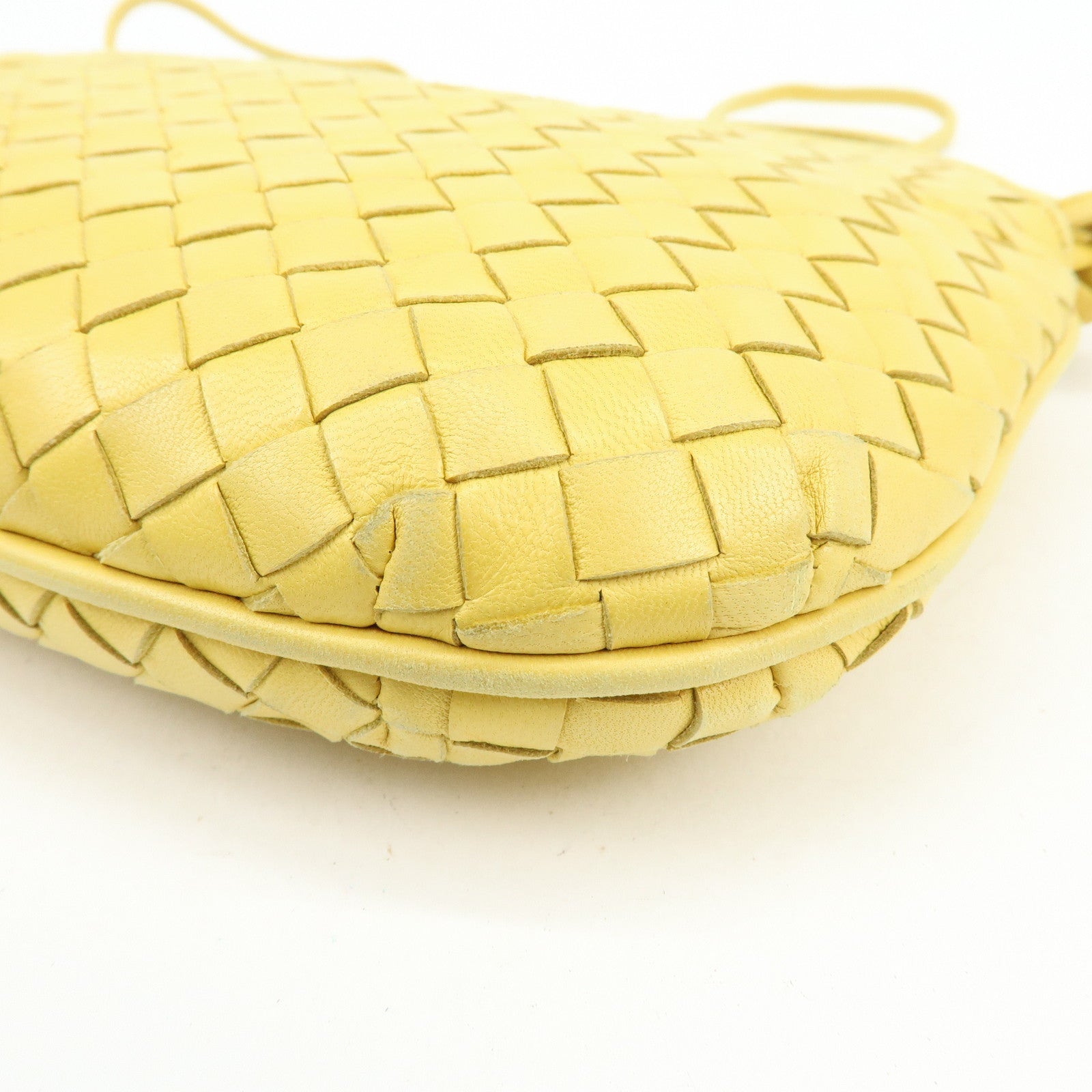 BOTTEGA VENETA Intrecciato Leather Shoulder Crossbody Bag Yellow