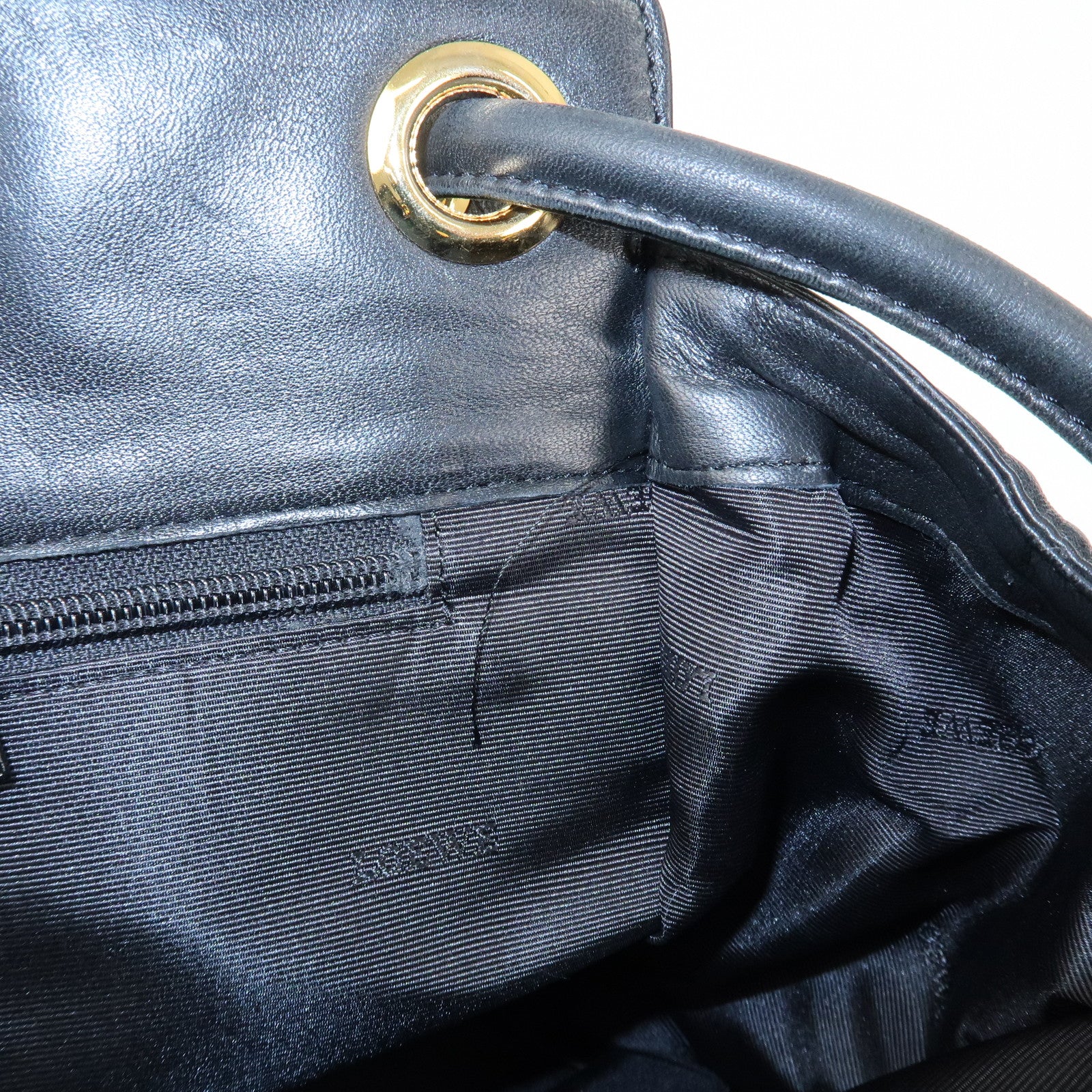LOEWE Anagram Leather Shoulder Bag Black Gold Hardware Used