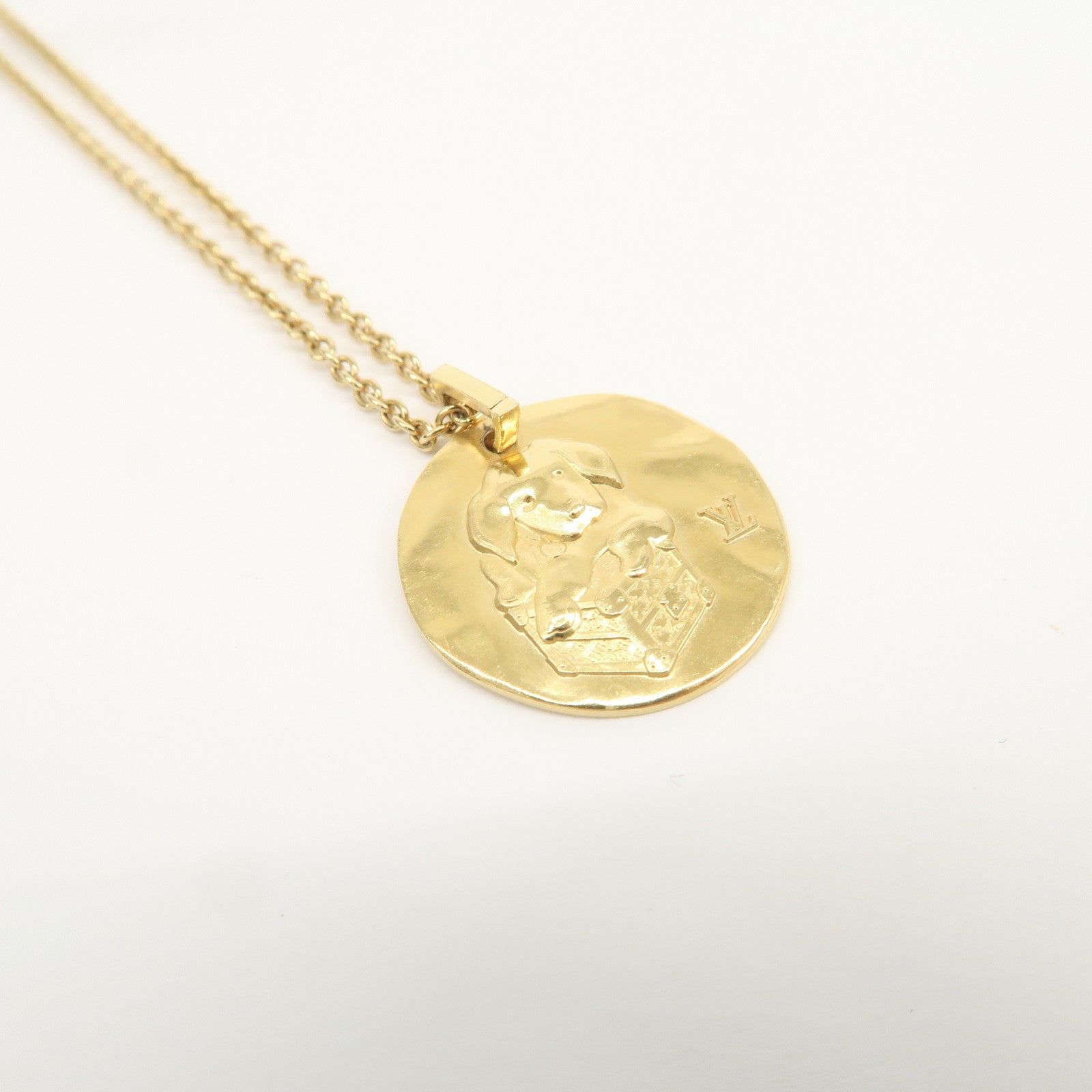 Louis Vuitton Collier Louis In The Sky Dog Necklace Gold M66931