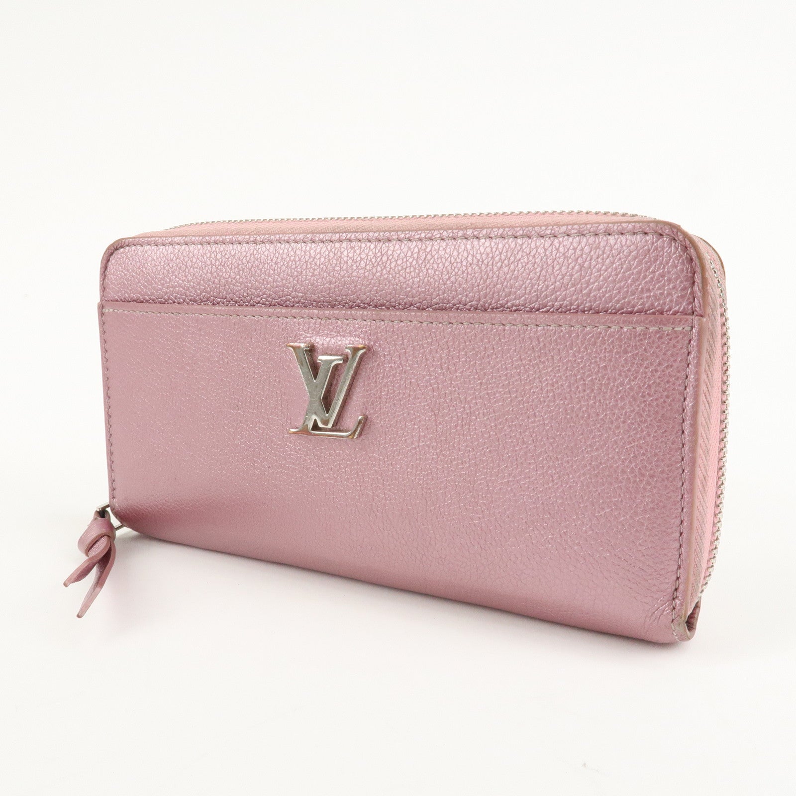 Louis Vuitton Calf Leather Zippy Lock Me Wallet Crystal Rose M69812 Used