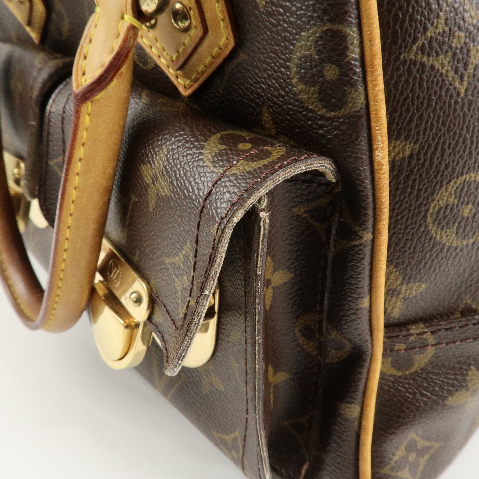 Louis Vuitton Monogram Manhattan PM Hand Bag Brown M40026 Used