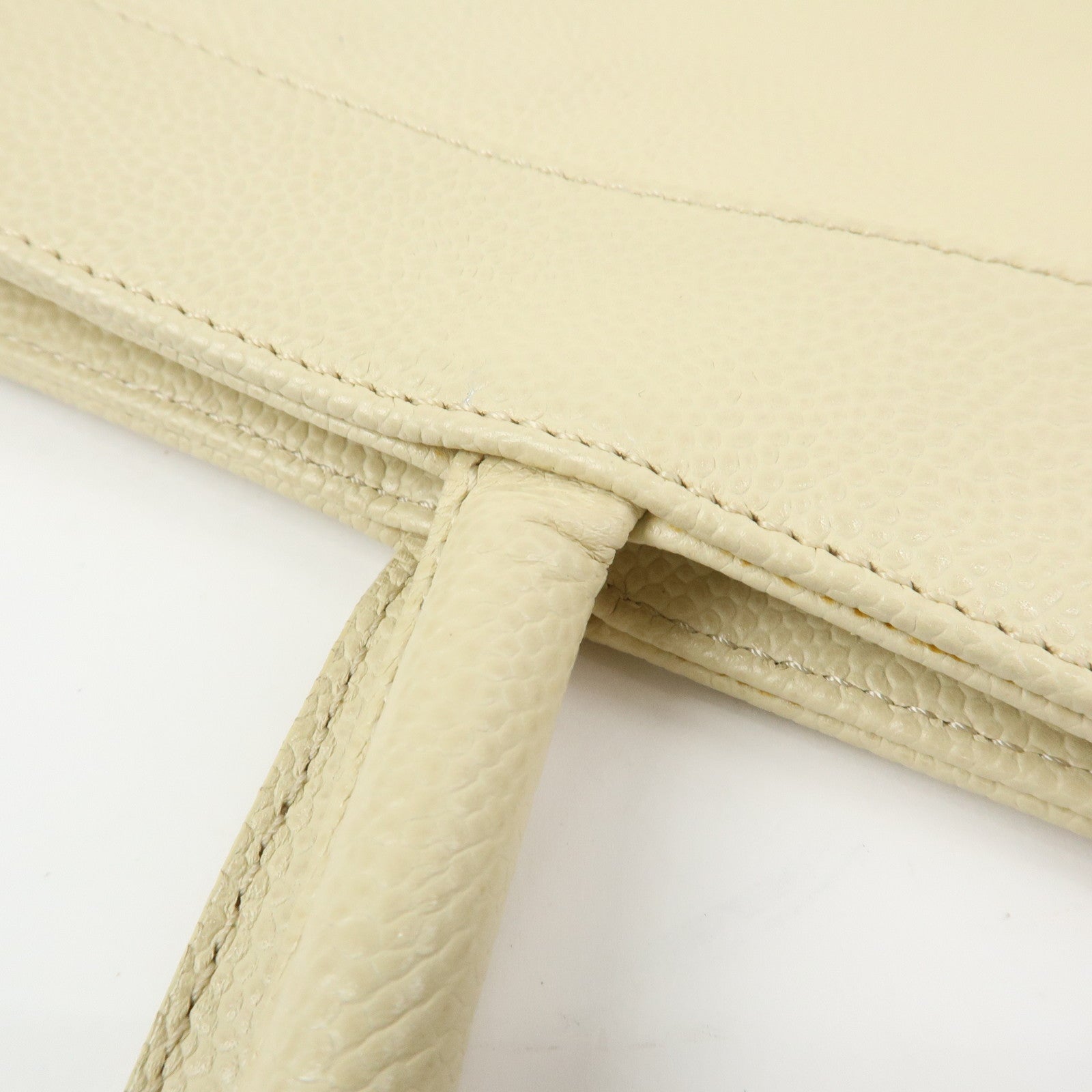 CHANEL COCO Mark Caviarskin Shoulder Bag Tote Bag Ivory