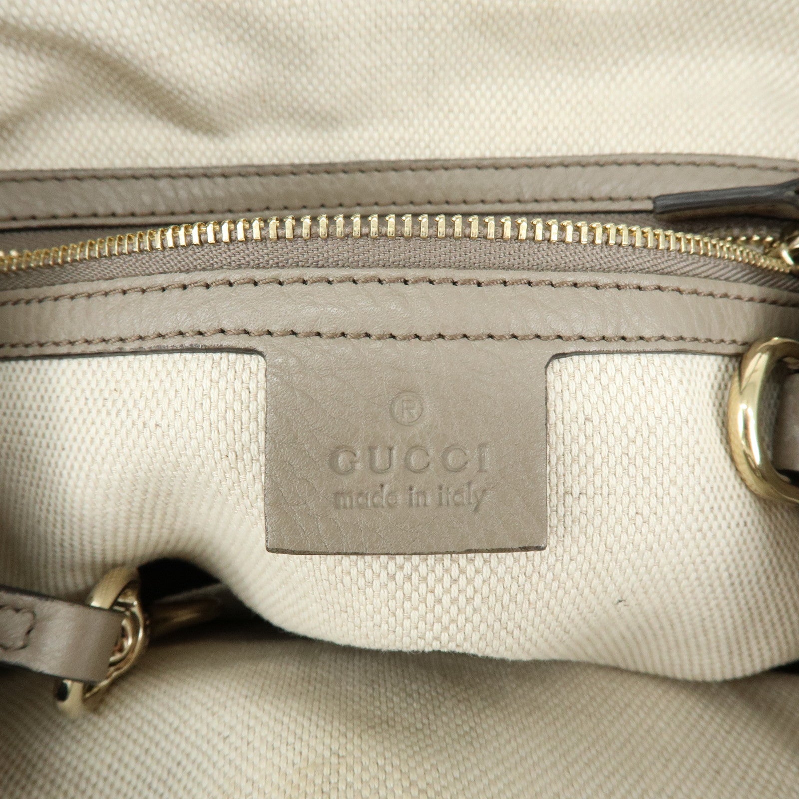 GUCCI SOHO Interlocking G Calf Leather 2Way Hand Bag Gray 336751