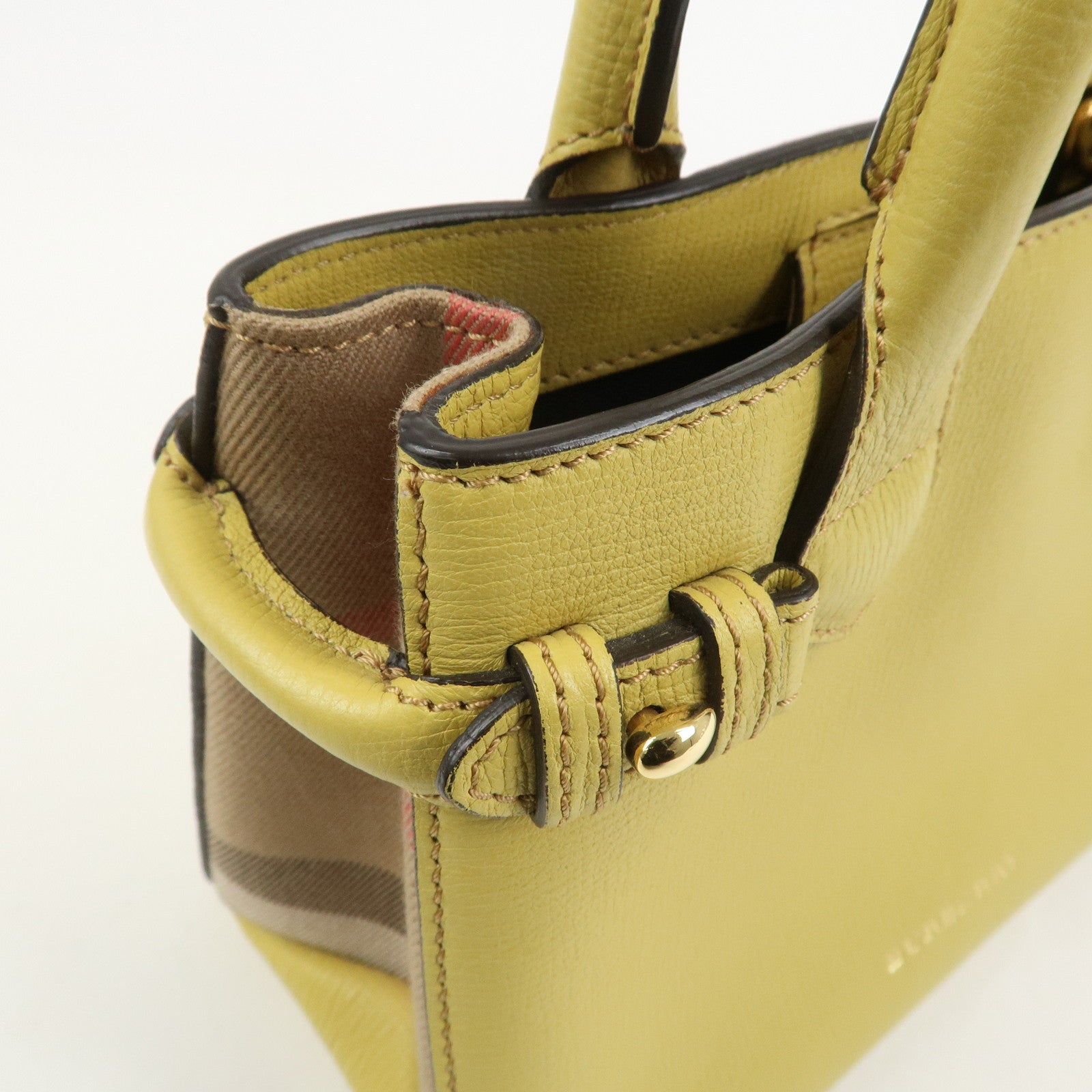 Burberry Banner Bag 2Way Leather Shoulder Hand Bag Nova Check