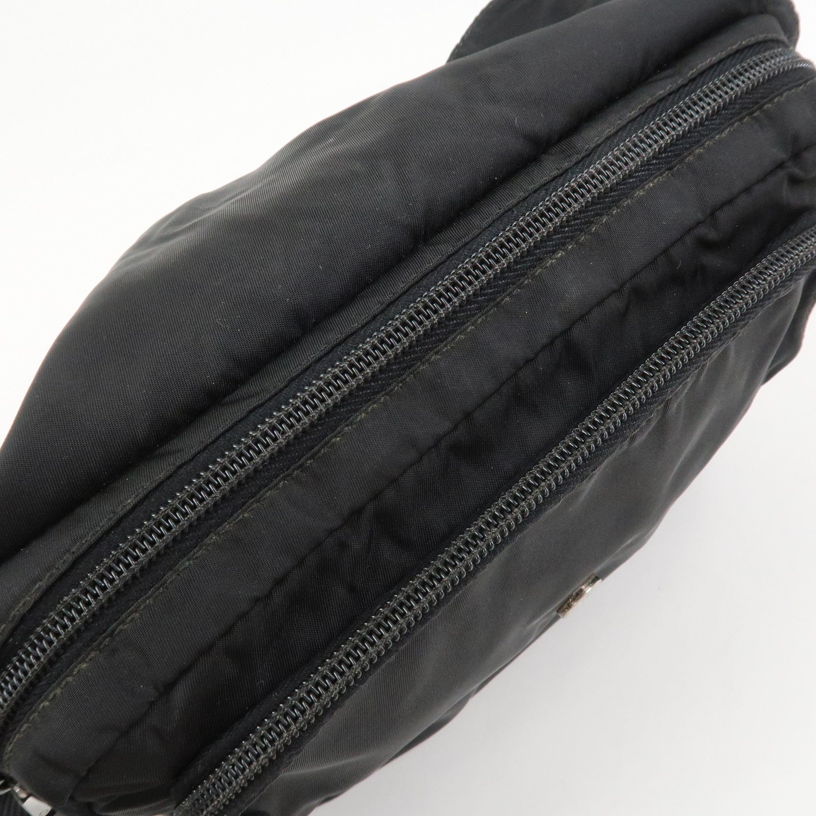 PRADA Nylon Leather Shoulder Bag Crossbody Bag Black BT0521