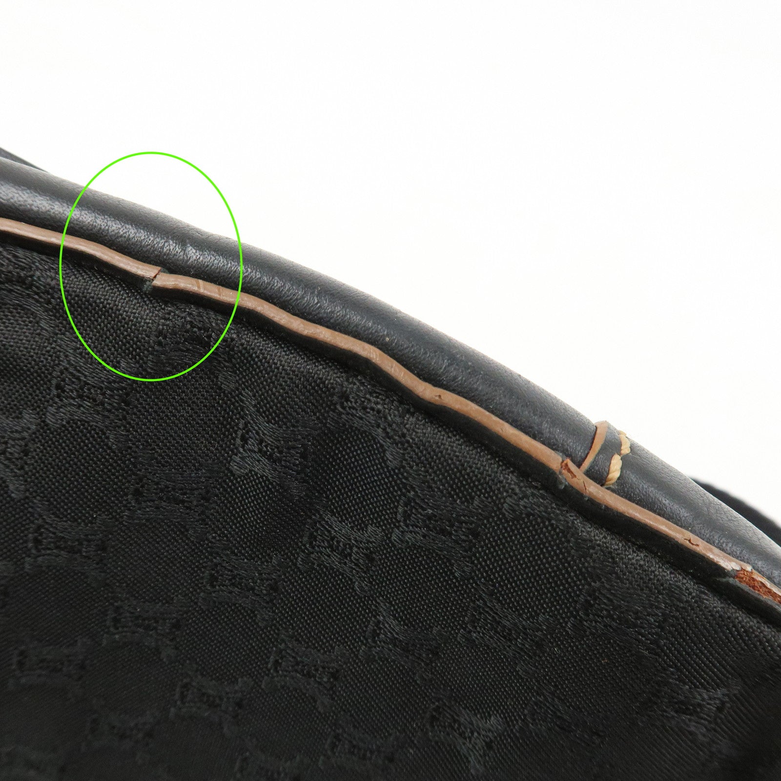 CELINE Macadam Logo Canvas Leather Shoulder Bag Crossbody Bag Black