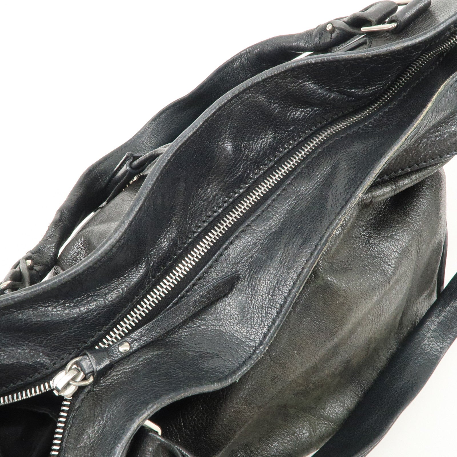 CELINE Bitter Sweet Leather Shoulder Bag Hand Bag Black Used