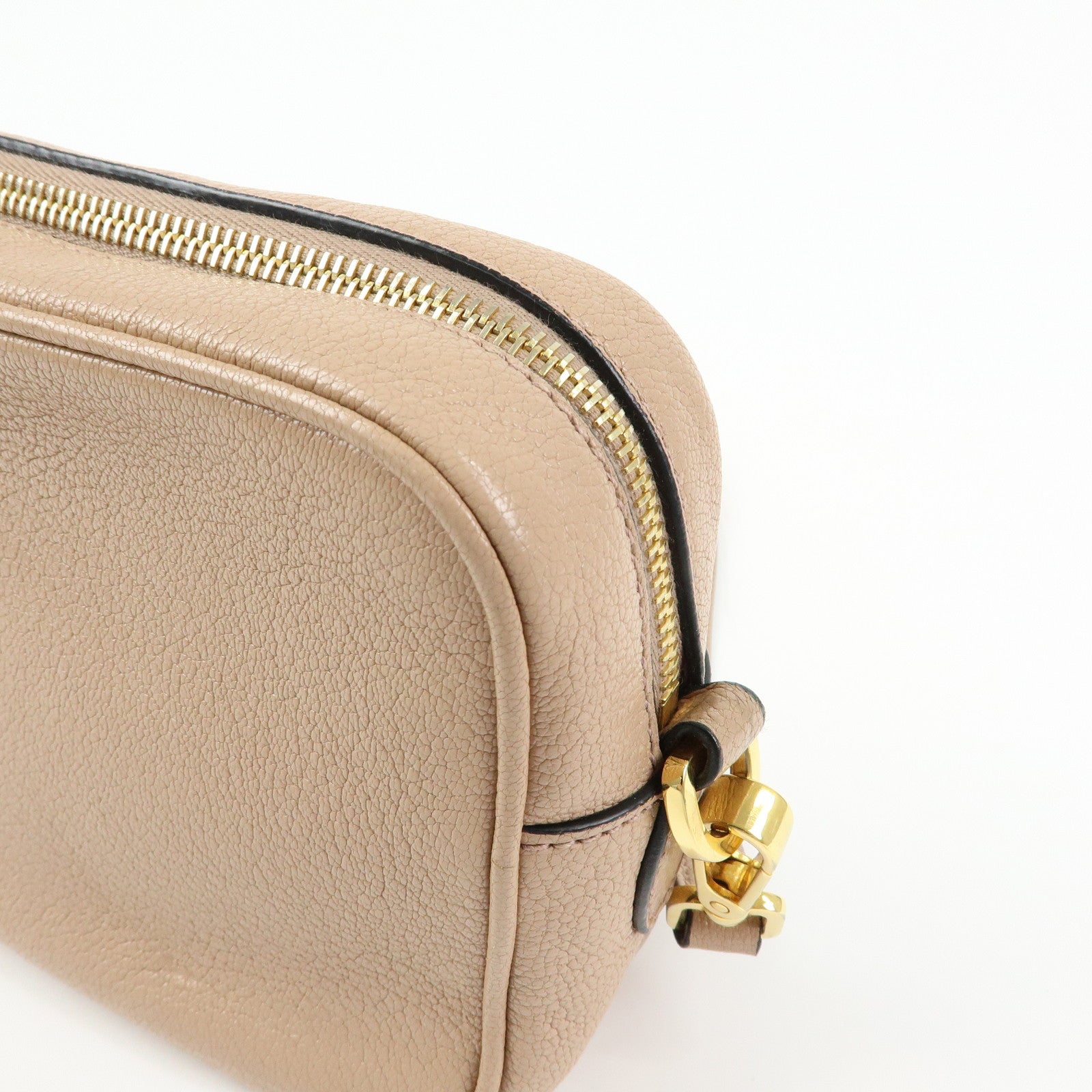 MIU MIU Madras Leather Camera Bag Shoulder Bag Crossbody Bag Beige