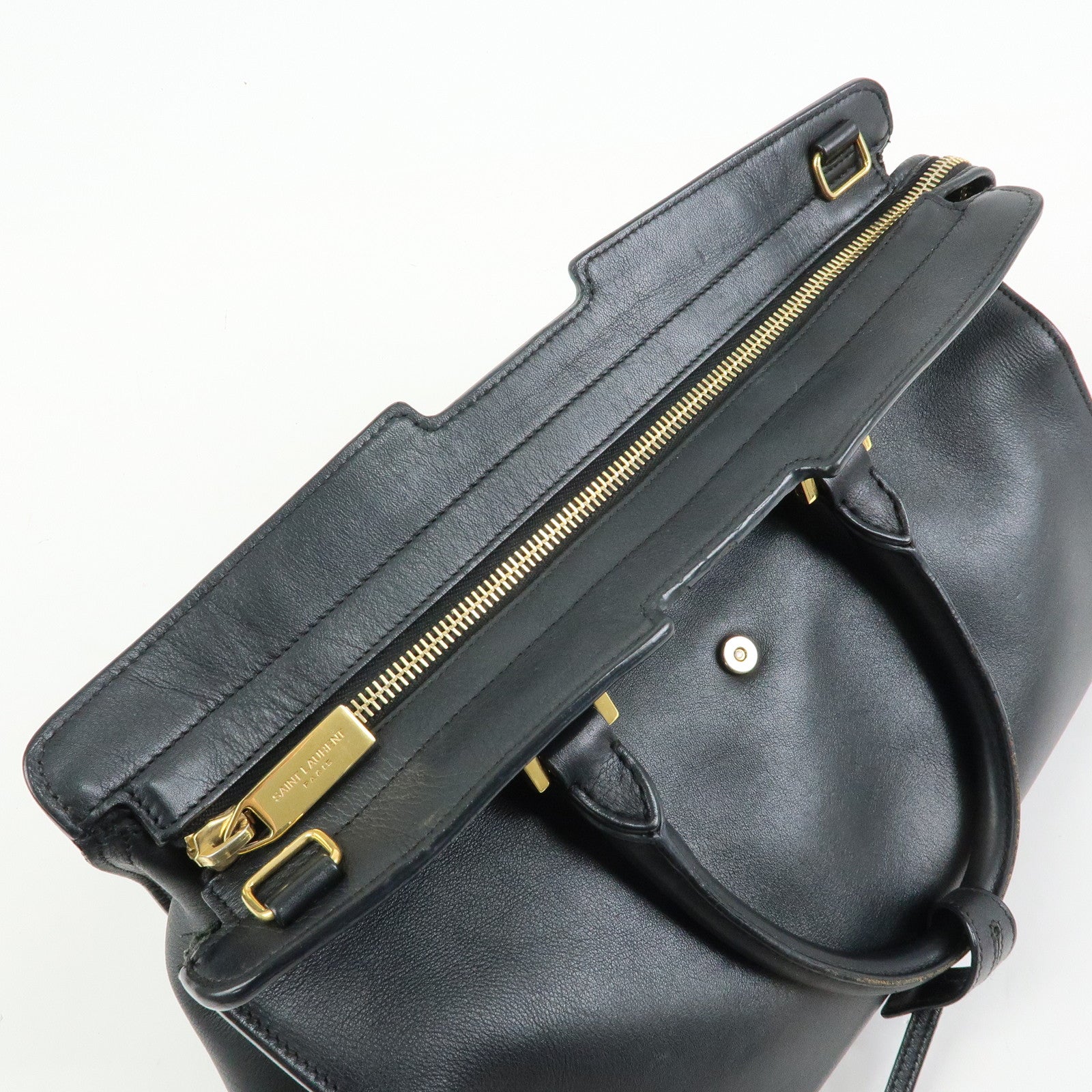SAINT LAURENT PARIS Petit Cabas Y Line Leather 2WayBag Black 311210
